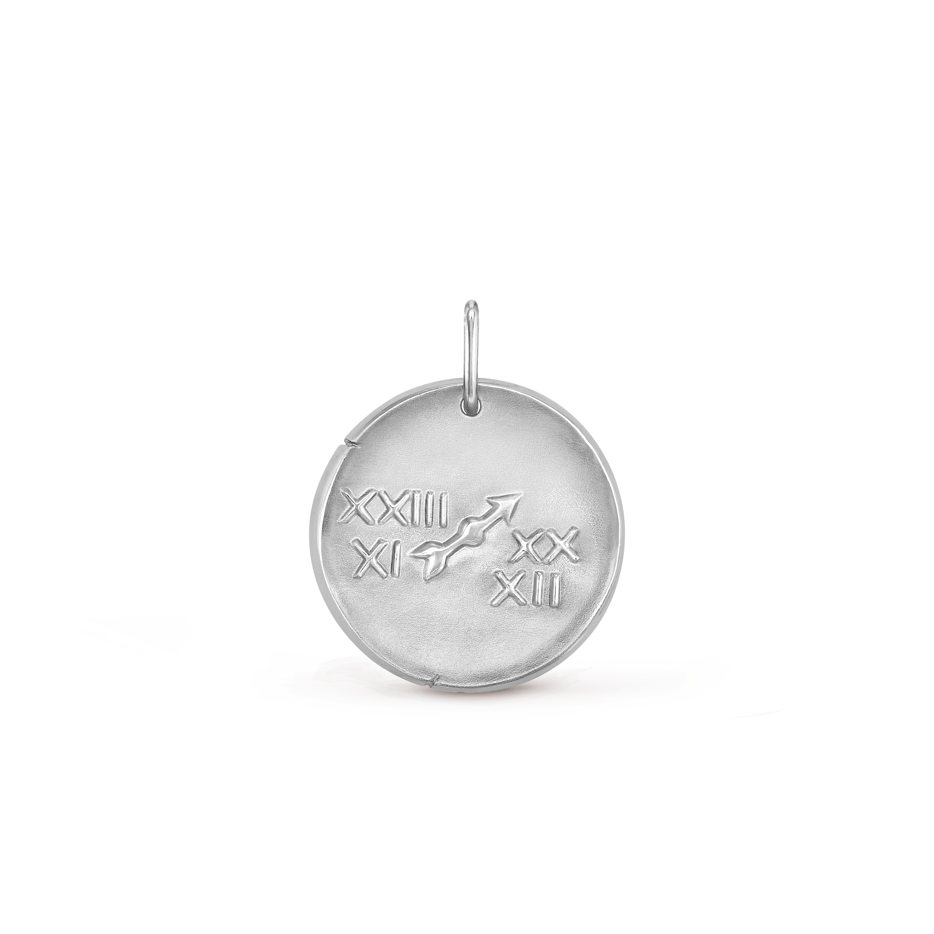 Zodiaque medal Sagittarii (Sagittarius), 18K white gold, Back, Jewelry Pendent - Van Cleef & Arpels