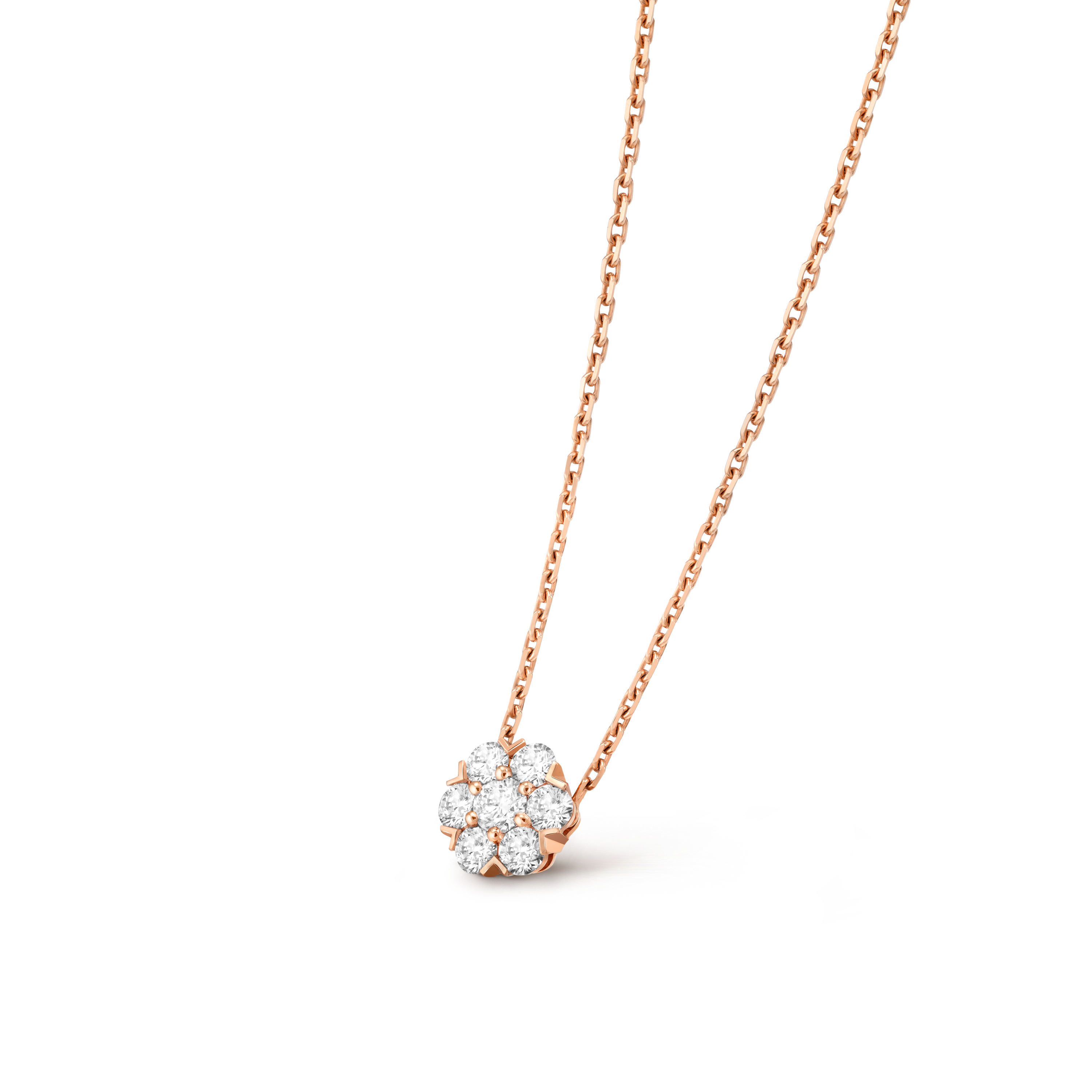 Louis Vuitton Necklace Classic Flower 18K Rose Gold Diamond