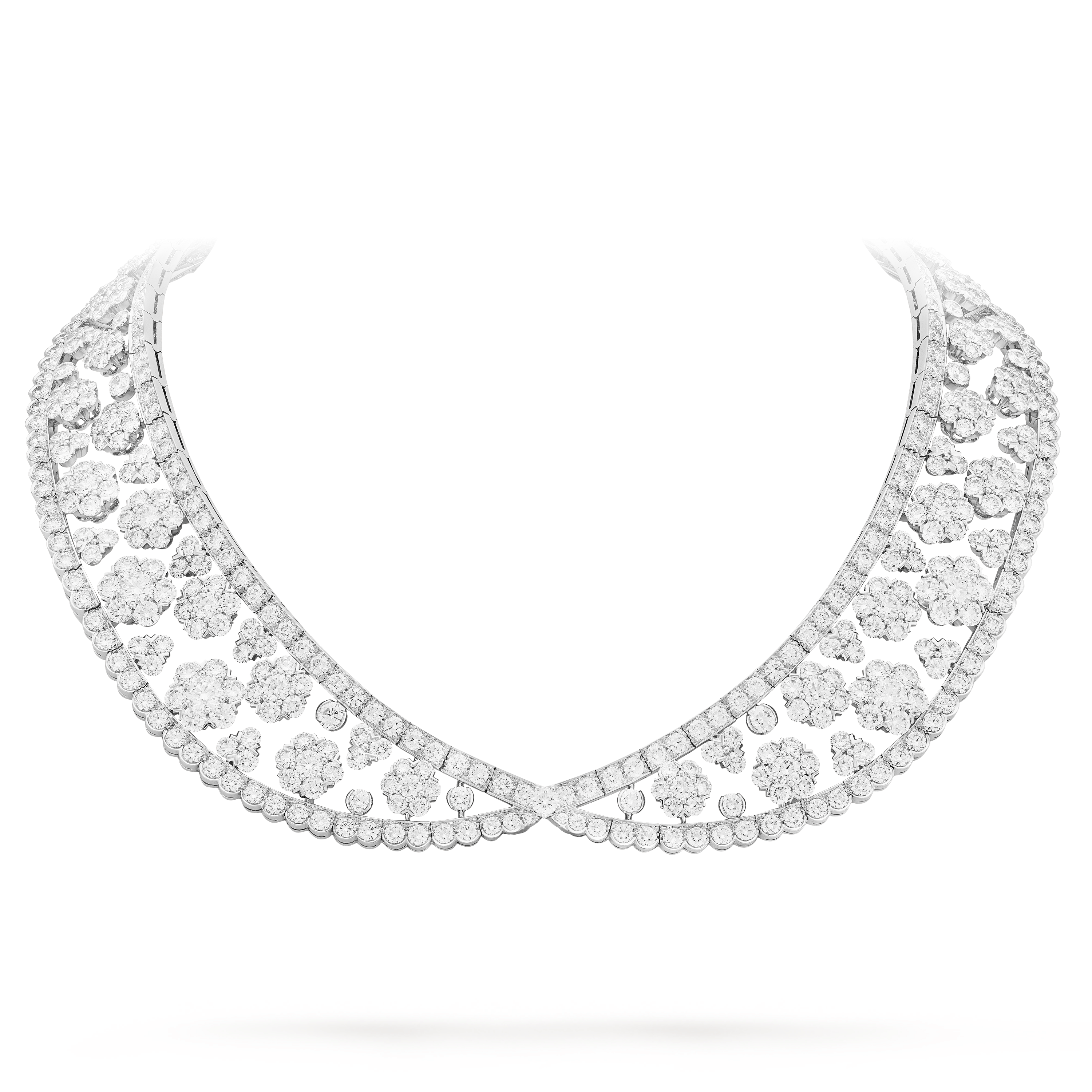 Collana trasformabile Snowflake, Oro bianco 750/1000, Diamante:  619 pietre,  69.73 carati, Detail Alternative, High Jewelry Necklace - Van Cleef & Arpels