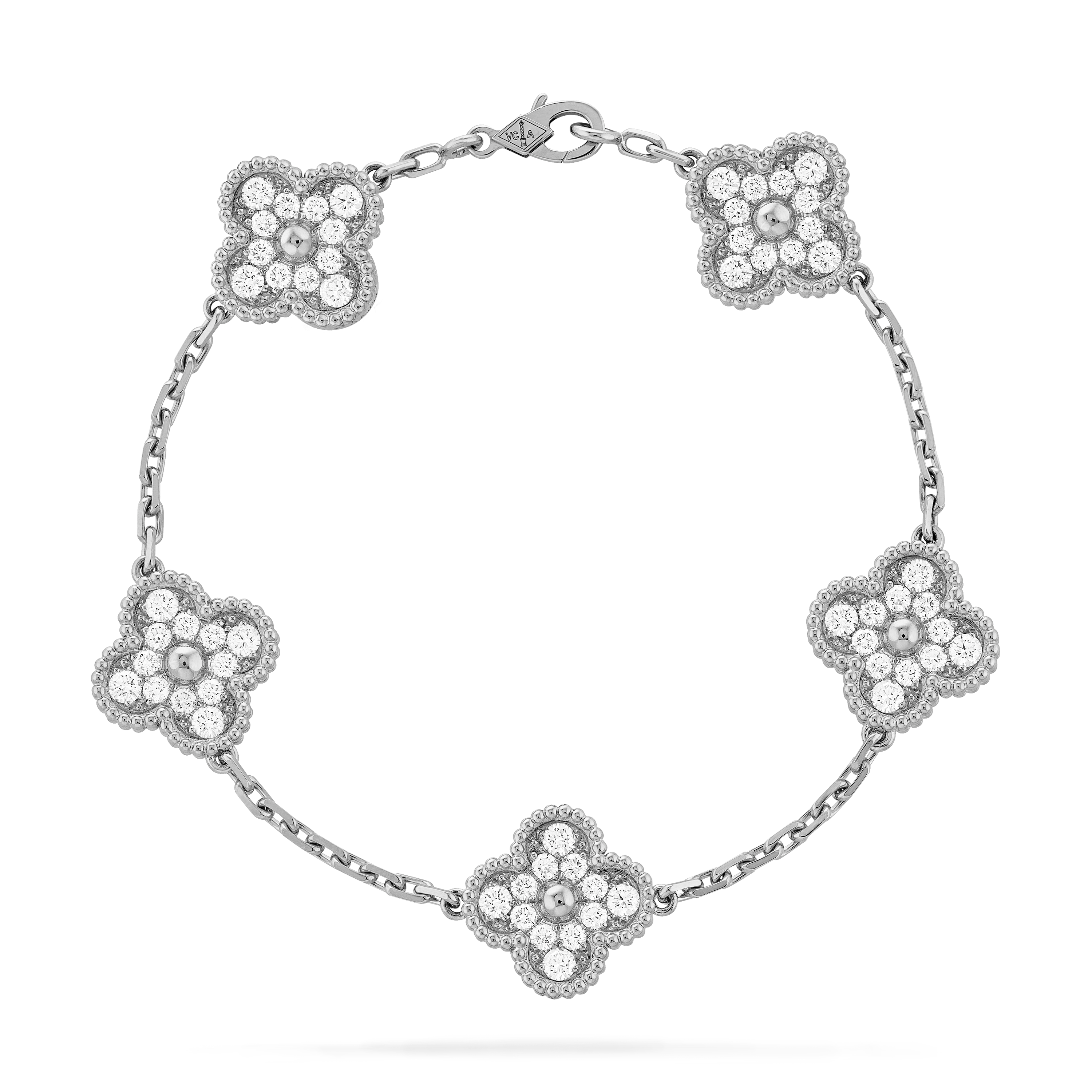 Vintage alhambra white gold bracelet Van Cleef & Arpels Grey in