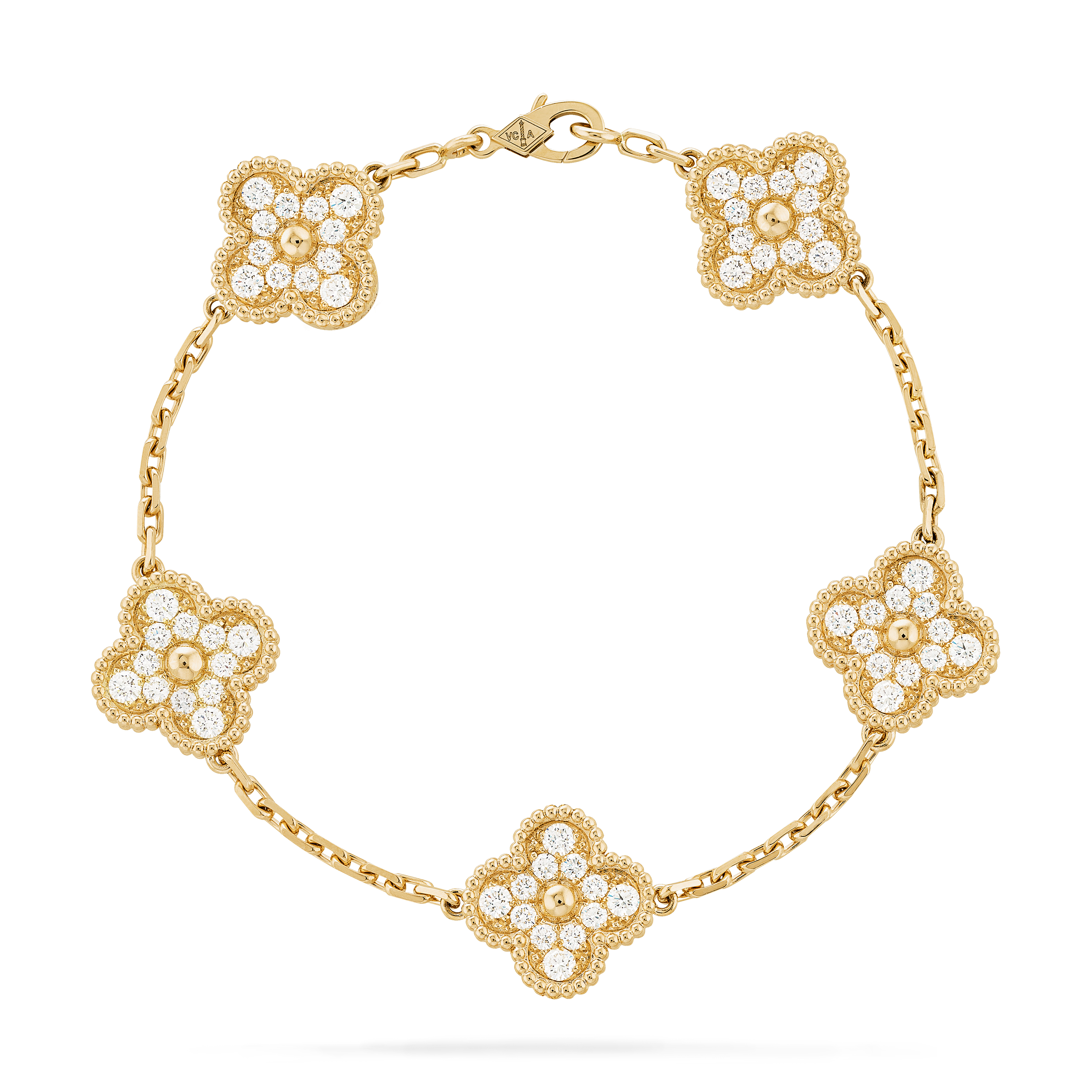 Vintage Alhambra bracelet, 5 motifs 18K yellow gold - Van Cleef