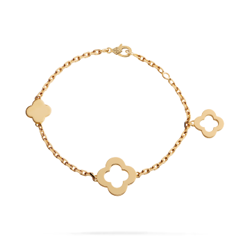 ビザンチン アルハンブラ ブレスレット、3モチーフ 18K イエロー 