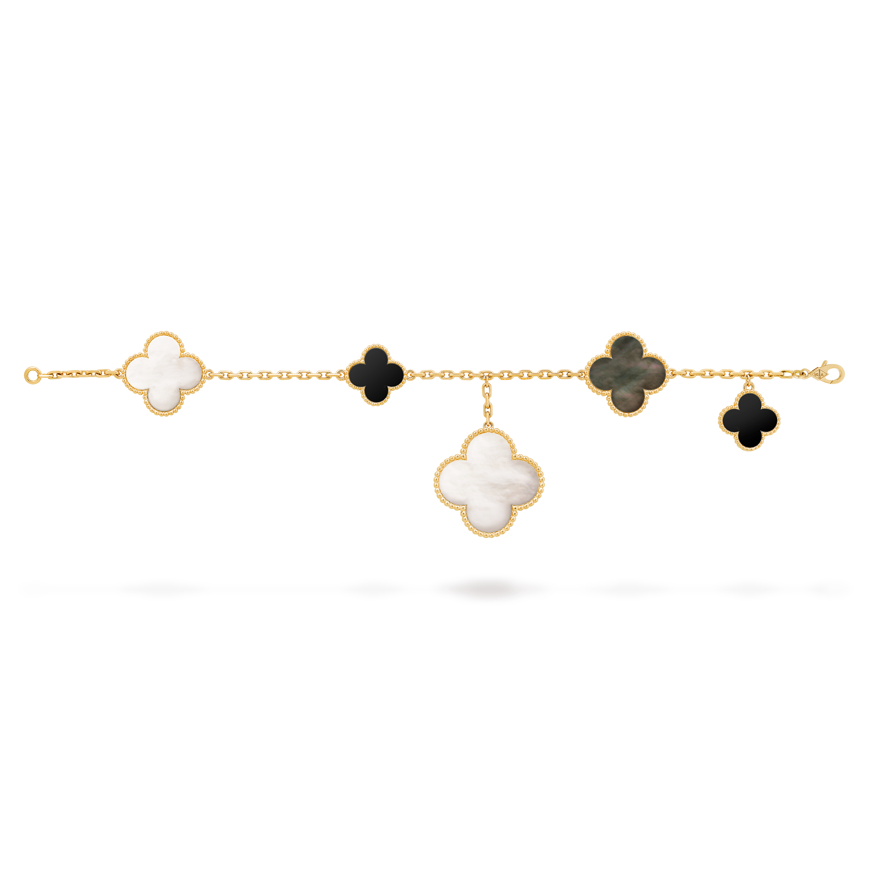 VAN CLEEF & ARPELS 18K Yellow Gold Mother of Pearl 5 Motifs