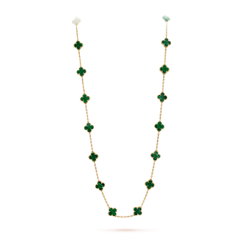 VAN CLEEF & ARPELS Vintage Alhambra Pendant 18K YG & Malachite