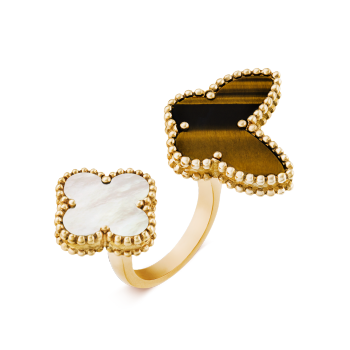 Lucky Alhambra Between the Finger ring, Tiger Eye:1 stone, THREE_FOURTH, Jewelry Ring