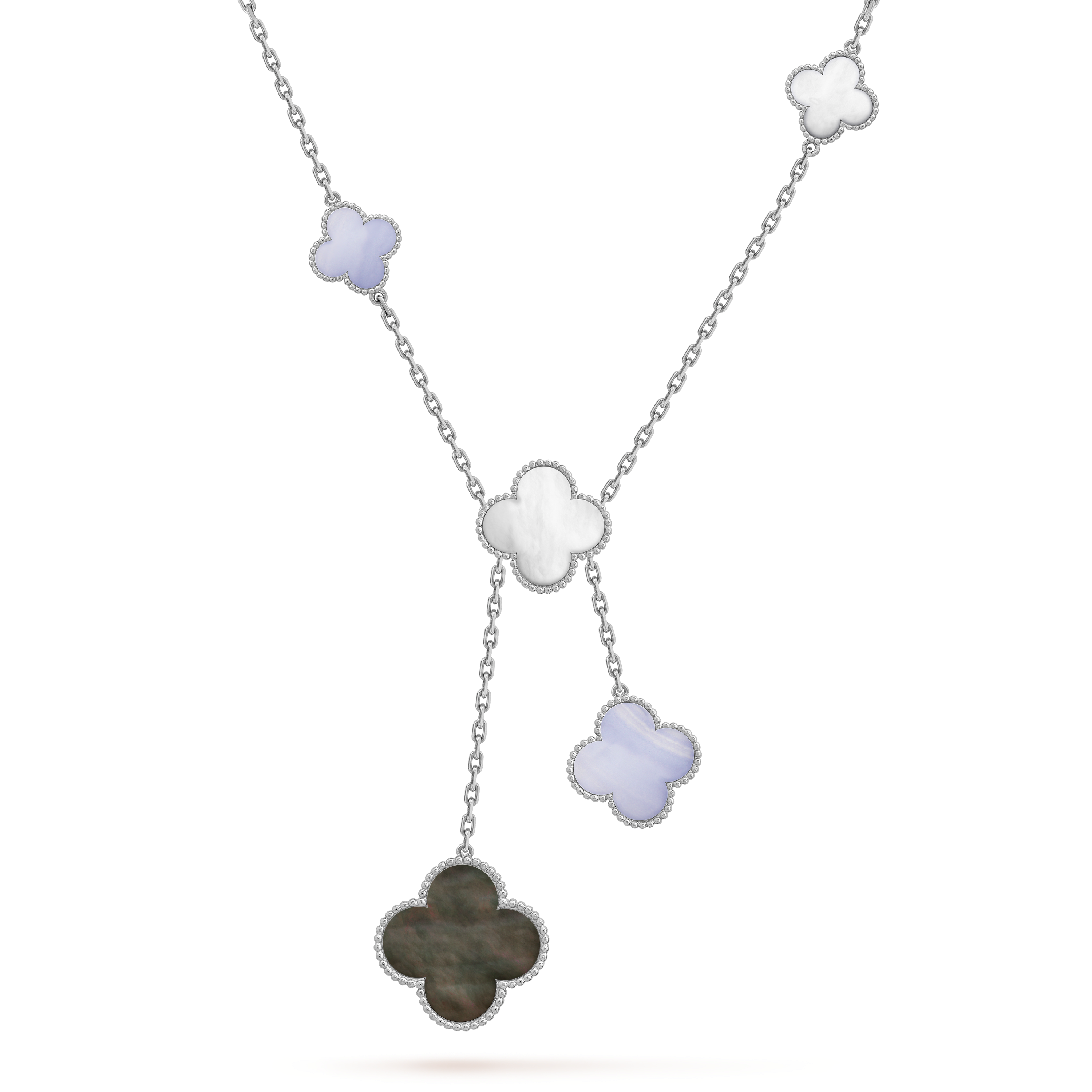 mother of pearl clover necklace van cleef