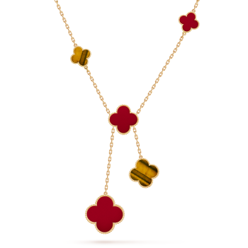 Van Cleef & Arpels Vintage Alhambra Pendant Necklace Carnelian