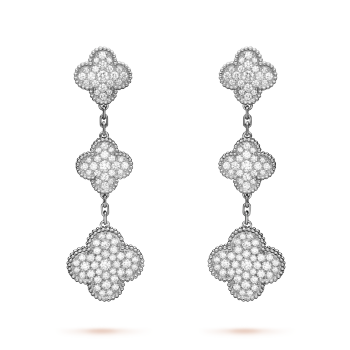 Van Cleef & Arpels Magic Alhambra 4 Motifs Earrings - 18K Yellow Gold Drop,  Earrings - VAC21523