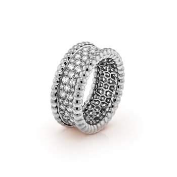 Perlée diamonds ring, 3 rows