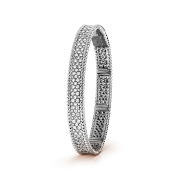 VCARN9Q100 - Bracelet Perlée diamants, 3 rangs, moyen modèle