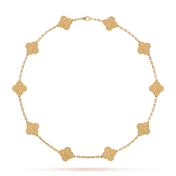 Van Cleef and Arpels Yellow Gold Vintage Alhambra Necklace VCARP3JJ00 at  1stDibs