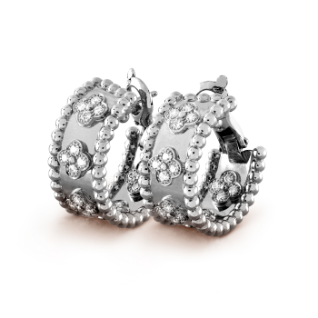 VCARO2ML00 - Perlée clovers hoop earrings