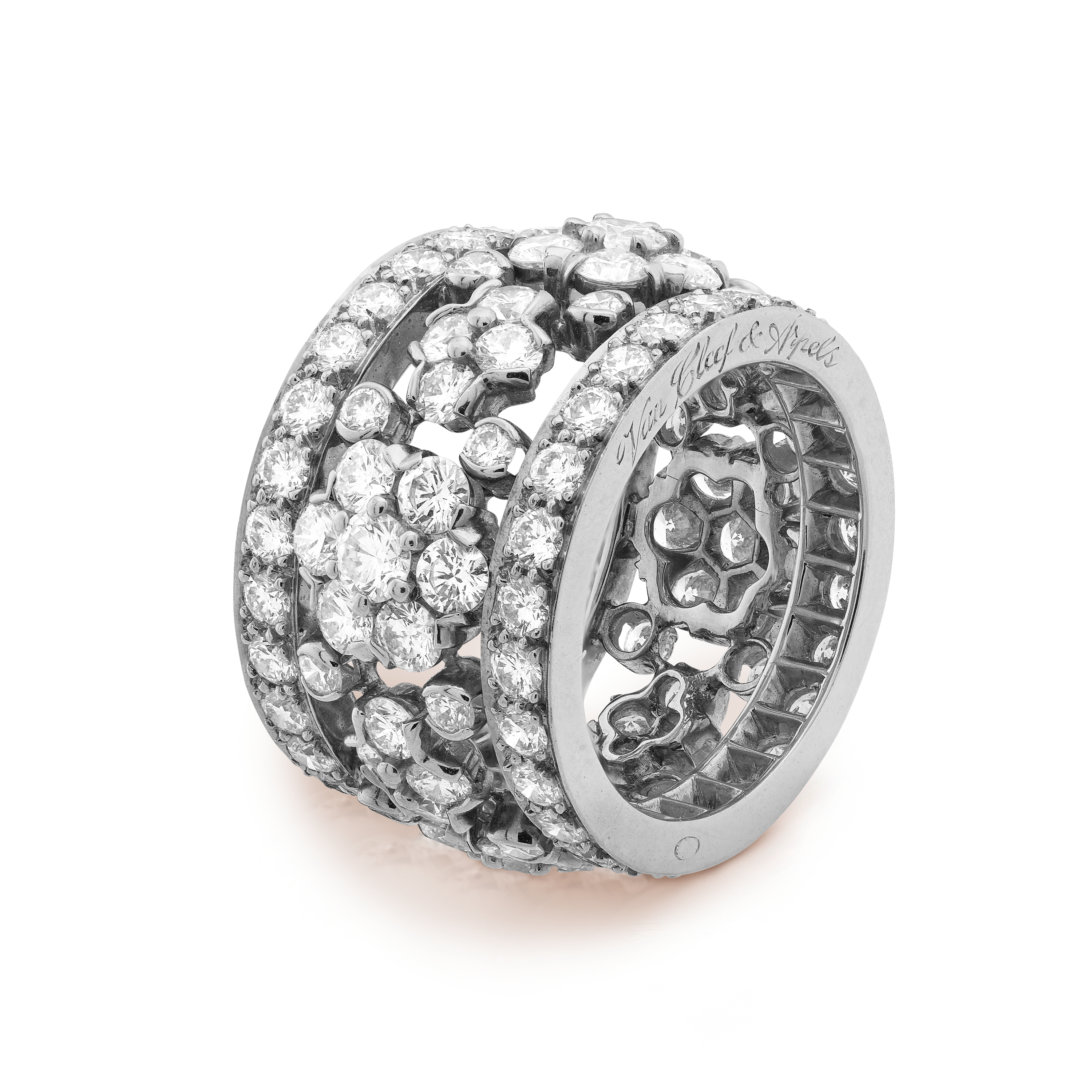 Louis Vuitton Lock It Platinum Pave Diamond Ring