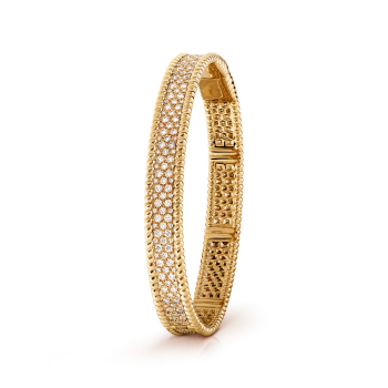 VCARO3YC00 - Bracelet Perlée diamants, 3 rangs, moyen modèle