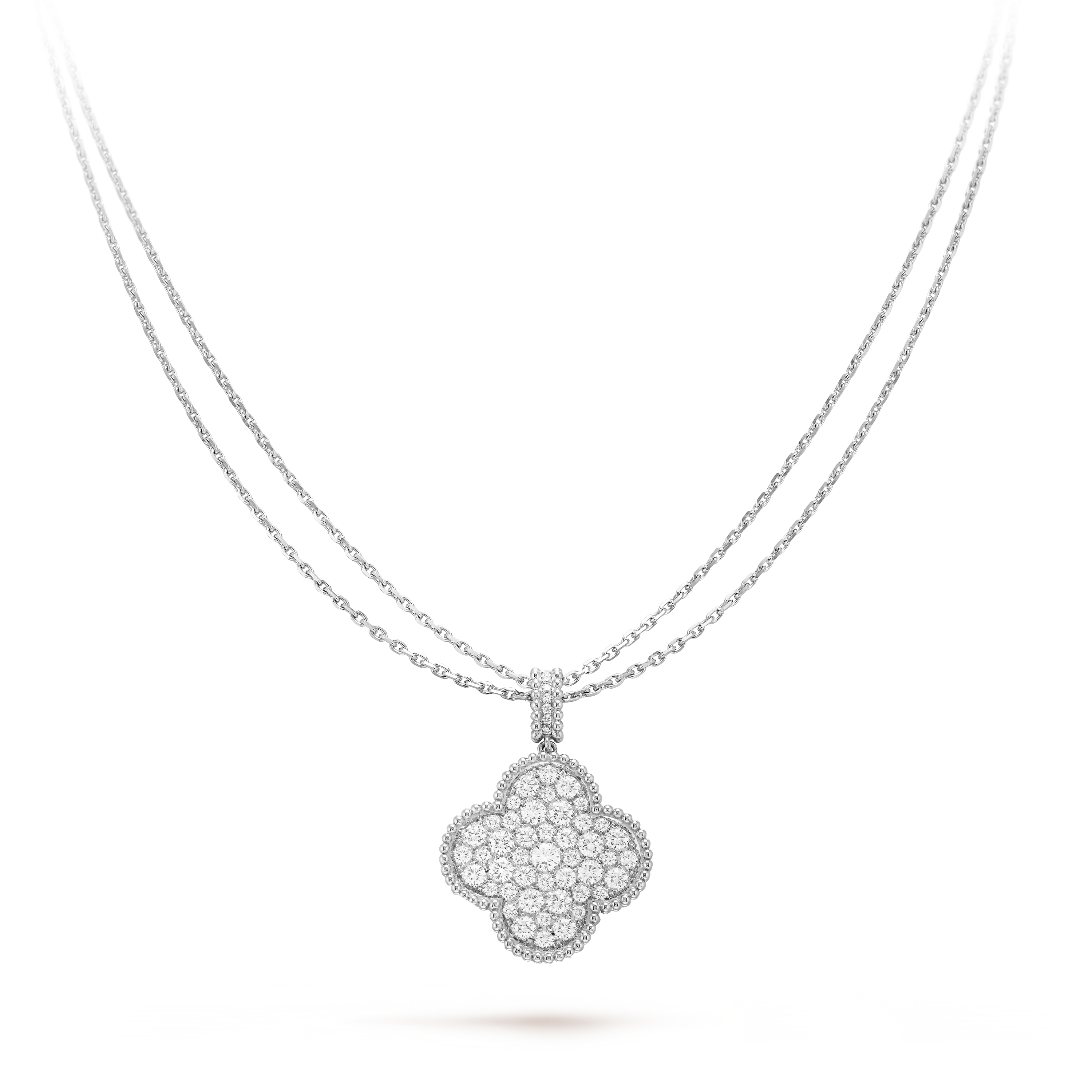 van cleef alhambra diamond pendant