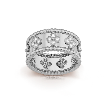 VCARO9LP00 - Perlée clovers ring, medium model