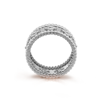 Perlée clovers ring, small model, Diamond:28 stones, 0.62 carat, THREE_FOURTH, Jewelry Ring