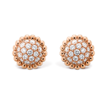 ペルレ ゴールドパール フープピアス、ラージモデル 18K ローズ