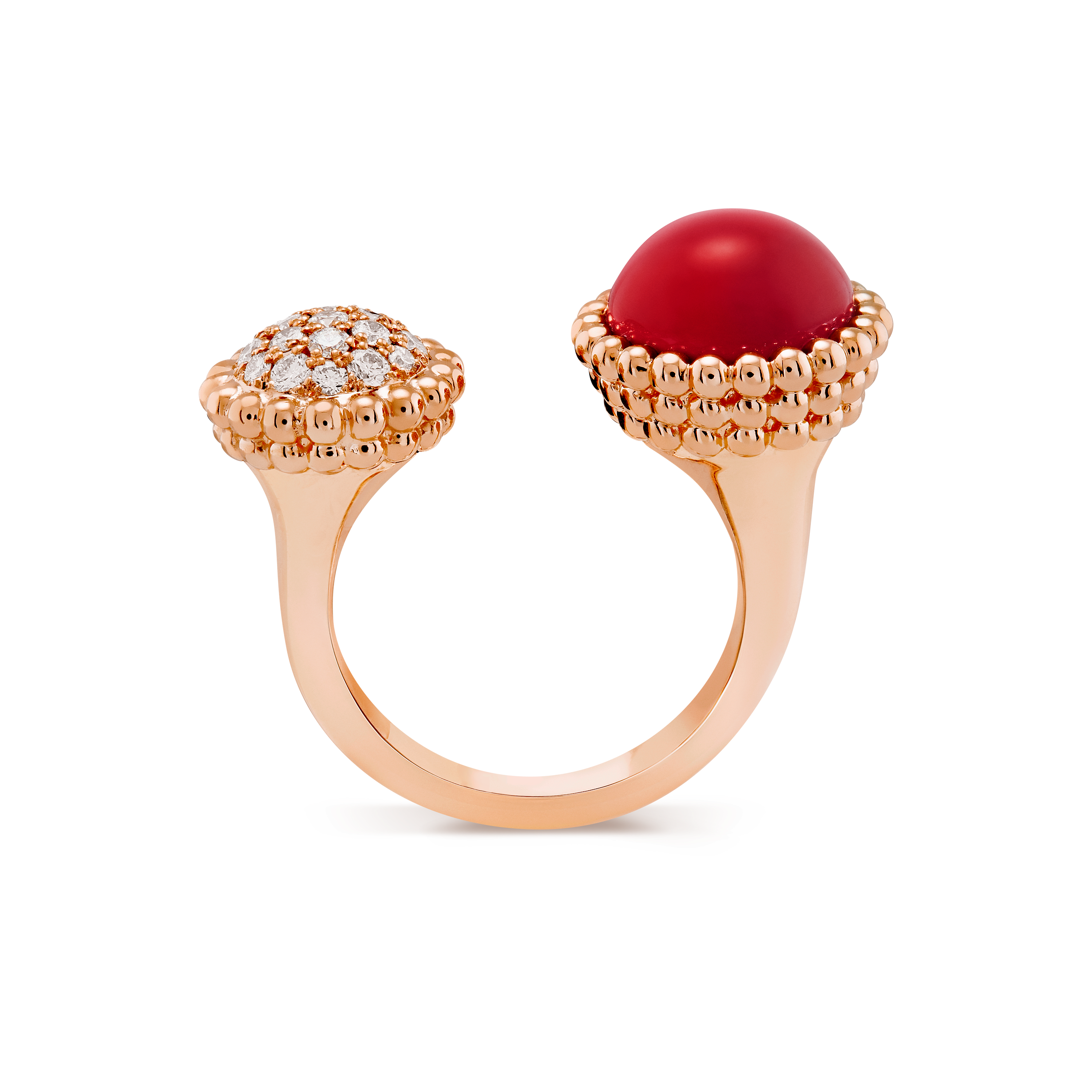 Lucky Spring Between the Finger ring 18K rose gold, Carnelian