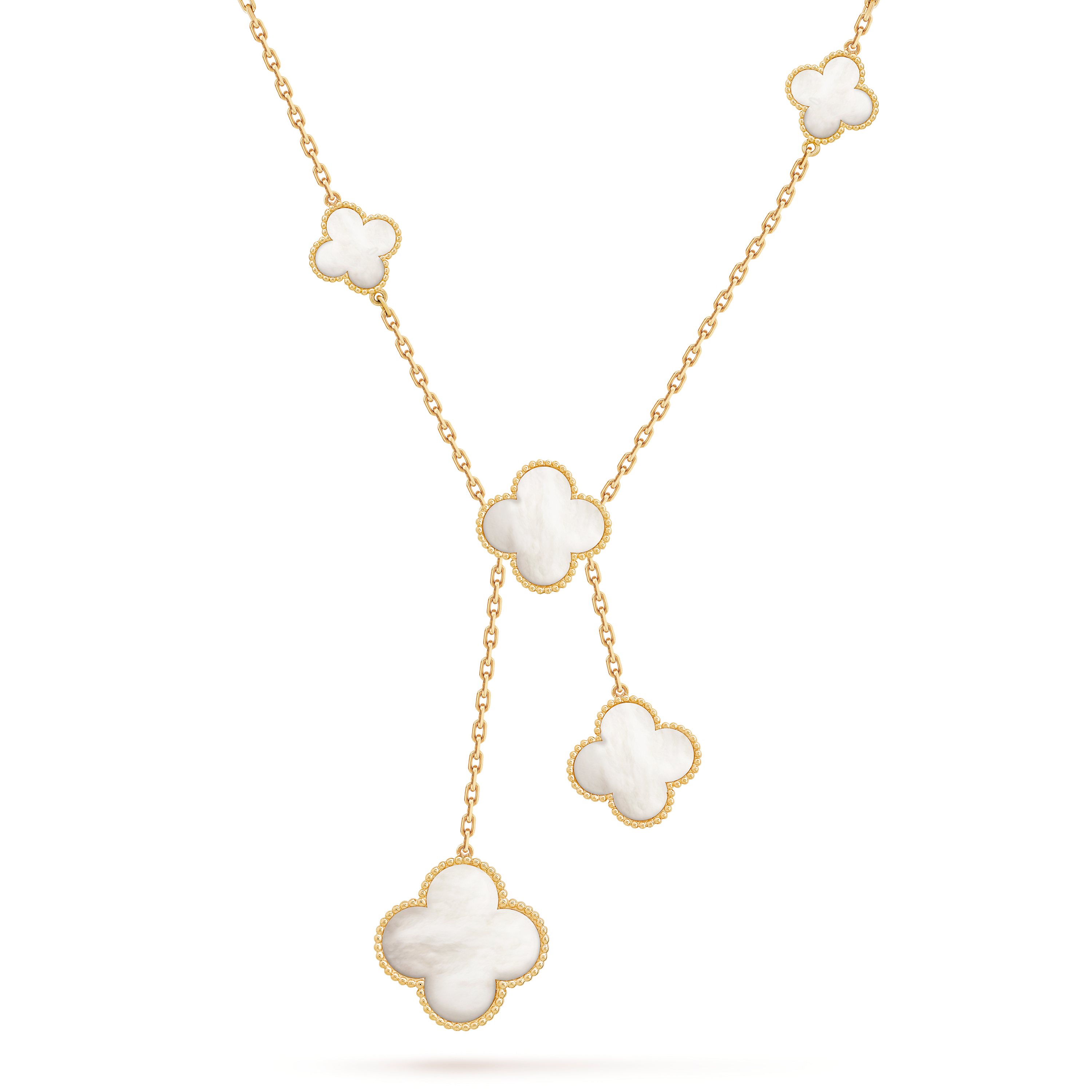 Van Cleef and Arpels Yellow Gold Lucky Alhambra Long Necklace