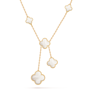 Van Cleef & Arpels Vintage Alhambra Pendant Necklace 18K Rose Gold and Grey  Mother of Pearl Black 963991