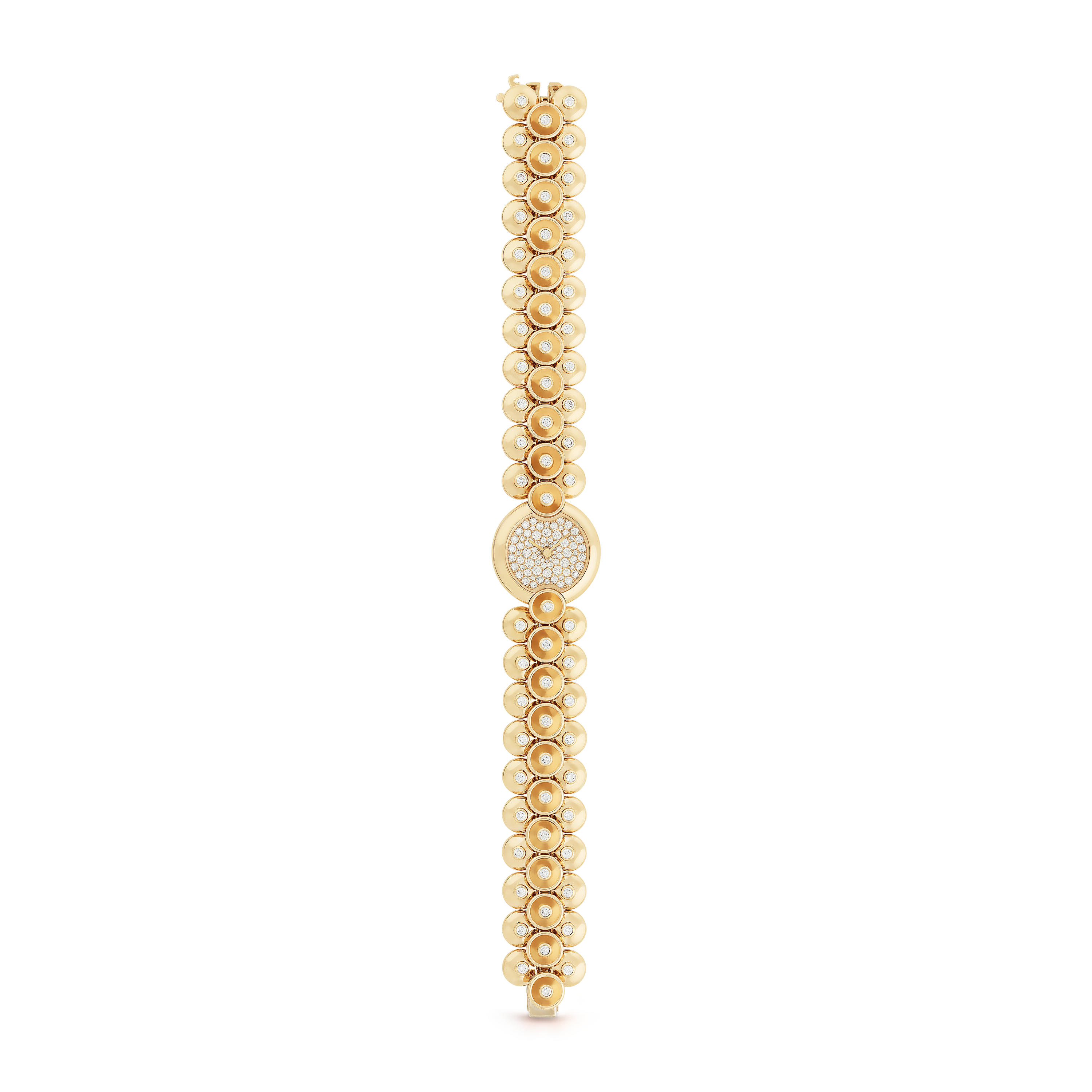 Relógio Bouton d’or®, modelo grande, Ouro amarelo 18 quilates, Diamante:  150 pedras,  2.92 quilate, Open, Watch - Van Cleef & Arpels