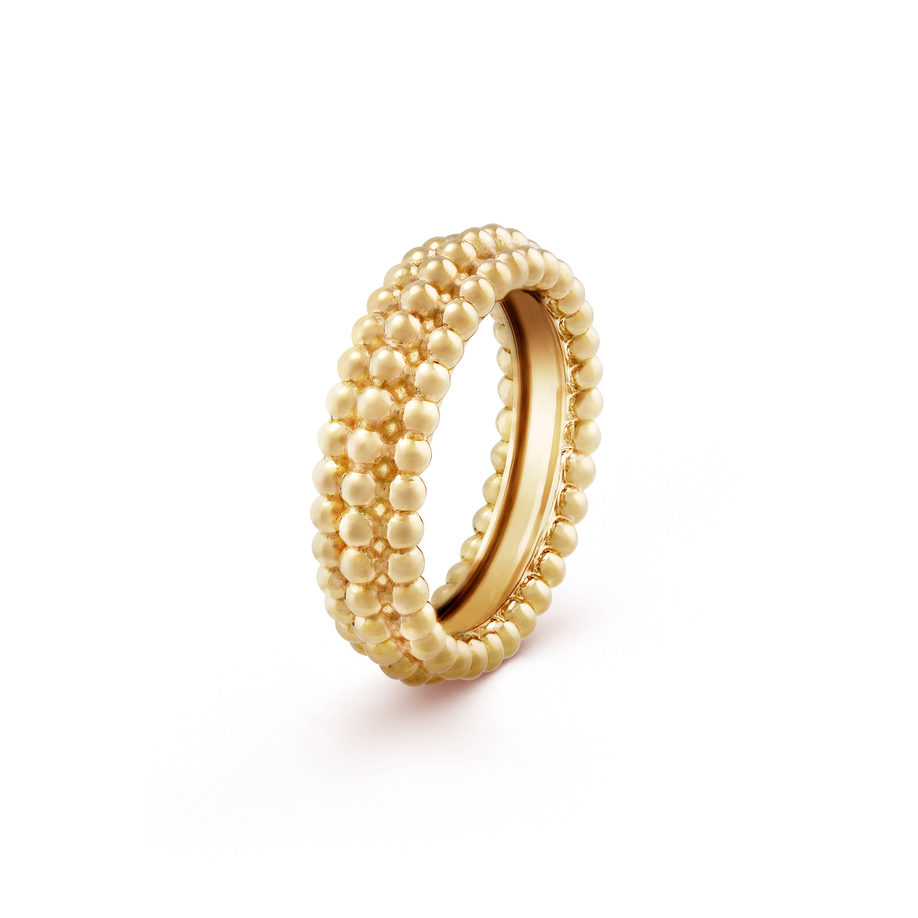 Perlée pearls of gold ring, 3 rows 18K yellow gold - Van Cleef & Arpels