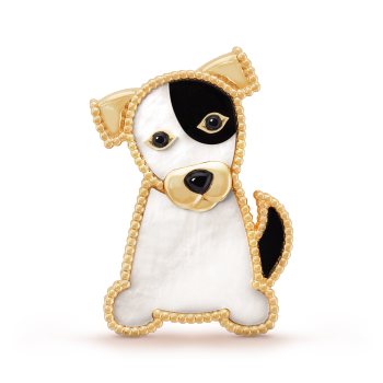 Lucky Animals Dog clip, Onyx:5 stones, FRONT, Jewelry Clip