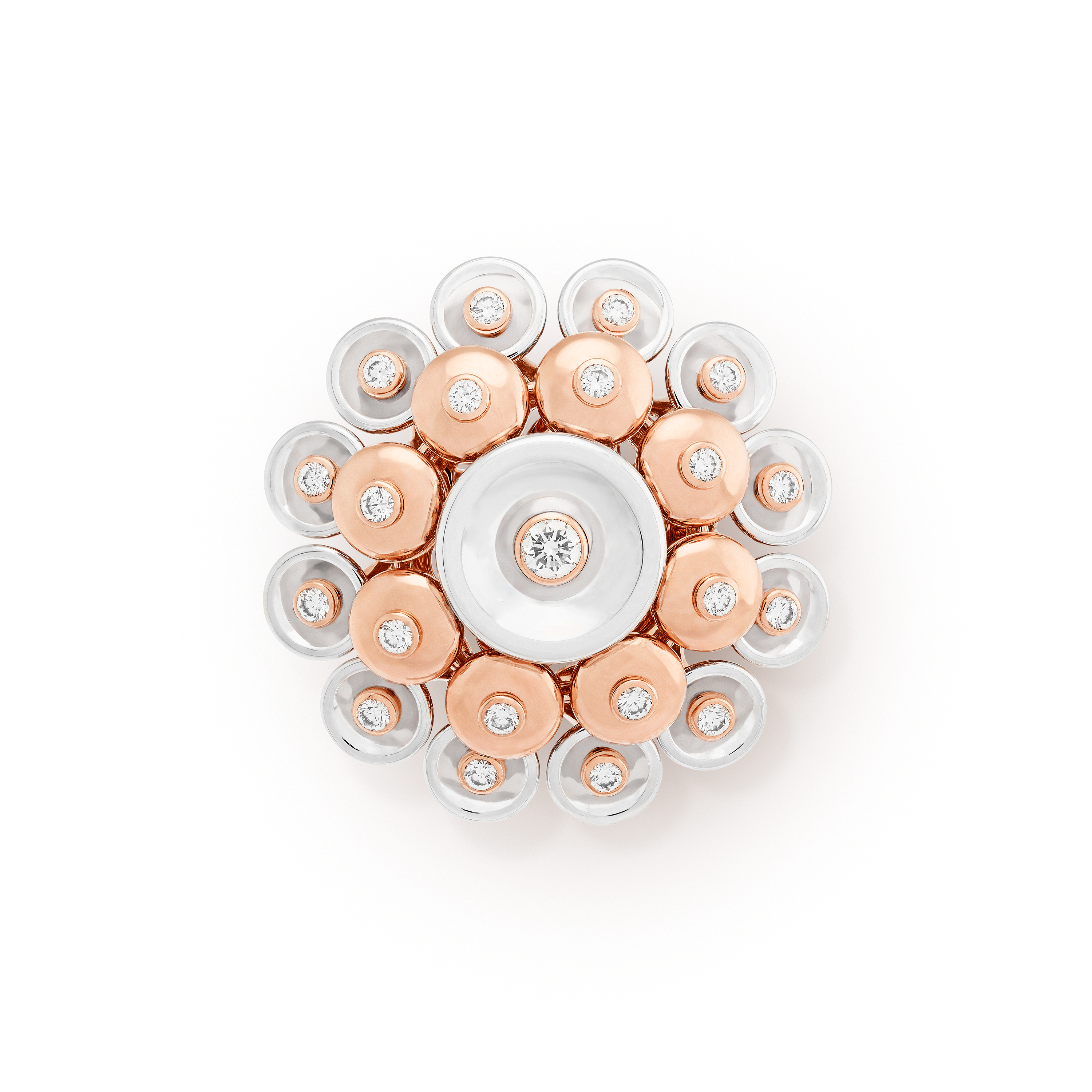 Ring Bouton d’Or, 18 Karat Roségold, Diamant:  23 Steine,  0.74 Karat, Top, Jewelry Ring - Van Cleef & Arpels