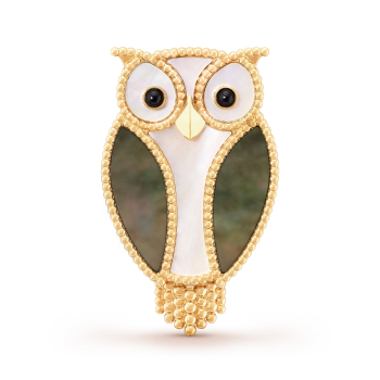 Lucky Animals Owl clip, Onyx:2 stones, FRONT, Jewelry Clip