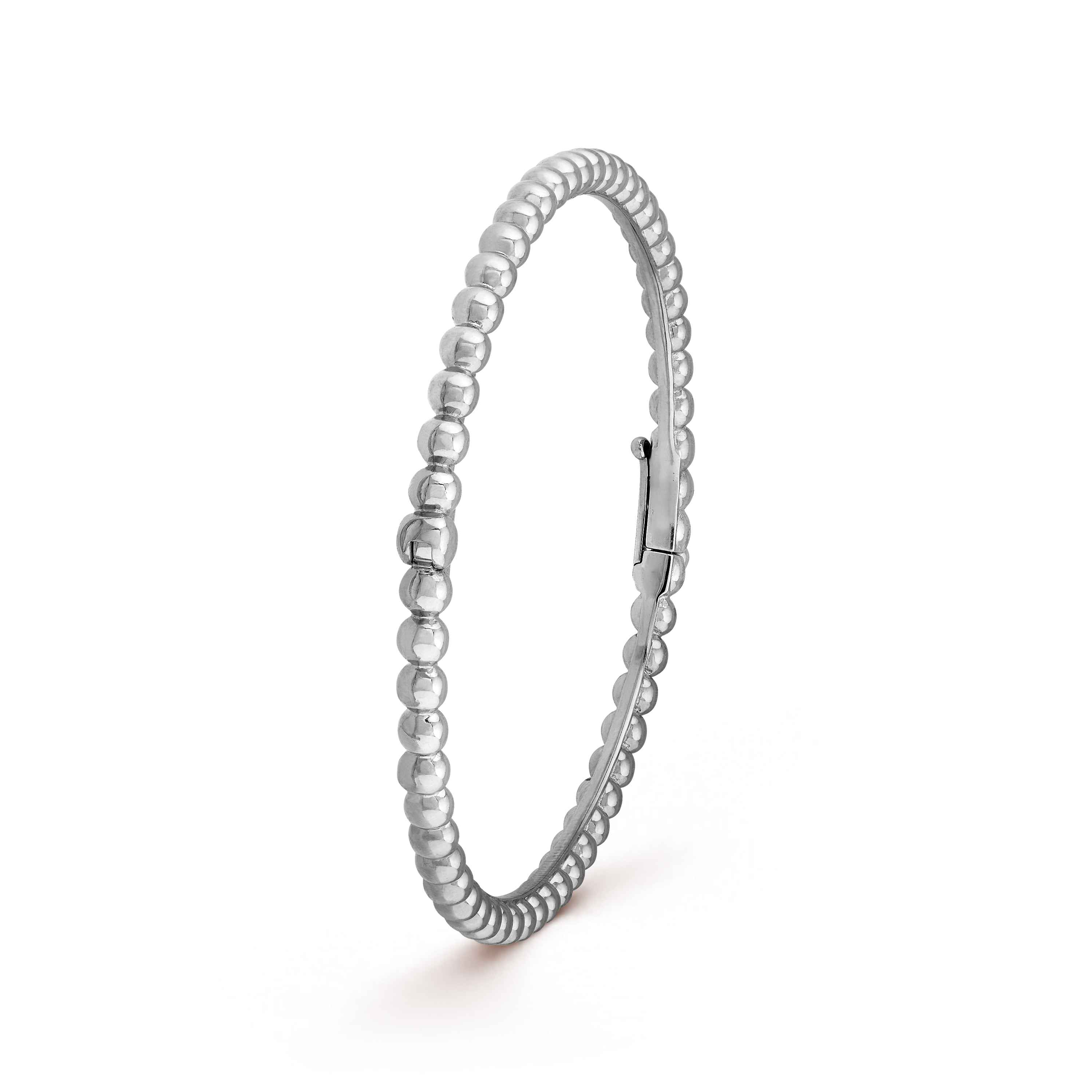 Van Cleef & Arpels Perlee Signature White Gold Bangle Bracelet