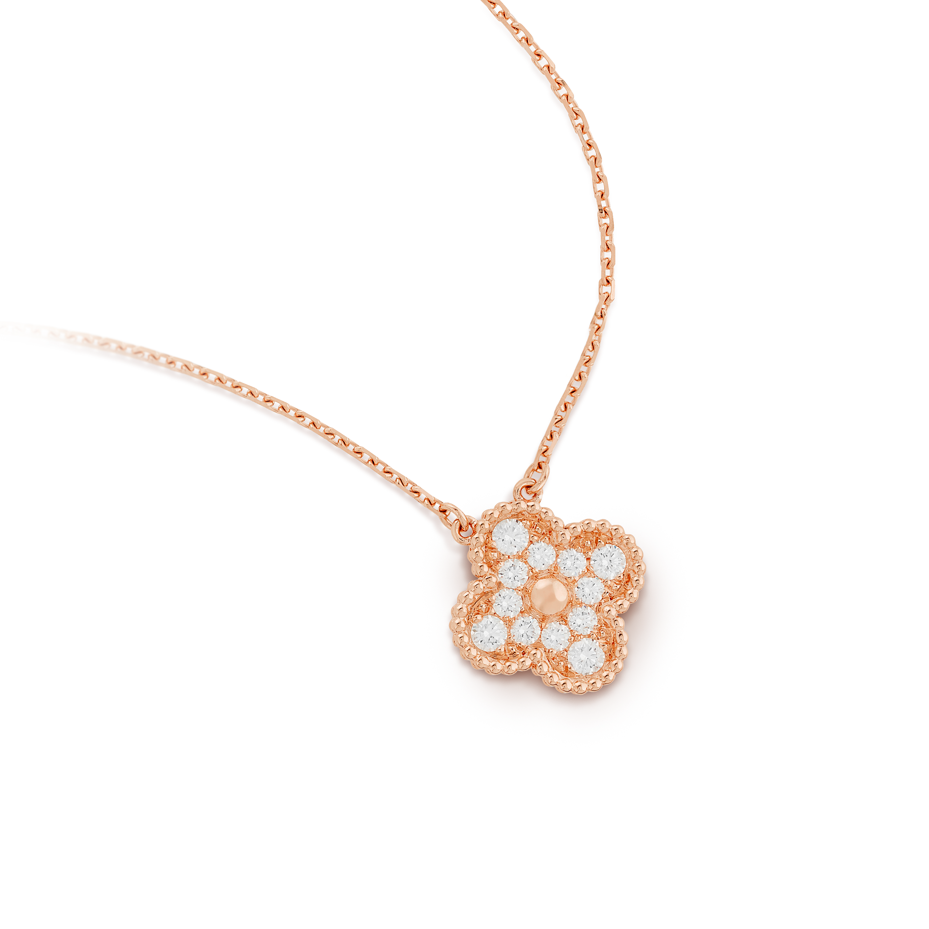 VAN CLEEF & ARPELS 18K Rose Gold Sweet Alhambra Pendant Necklace