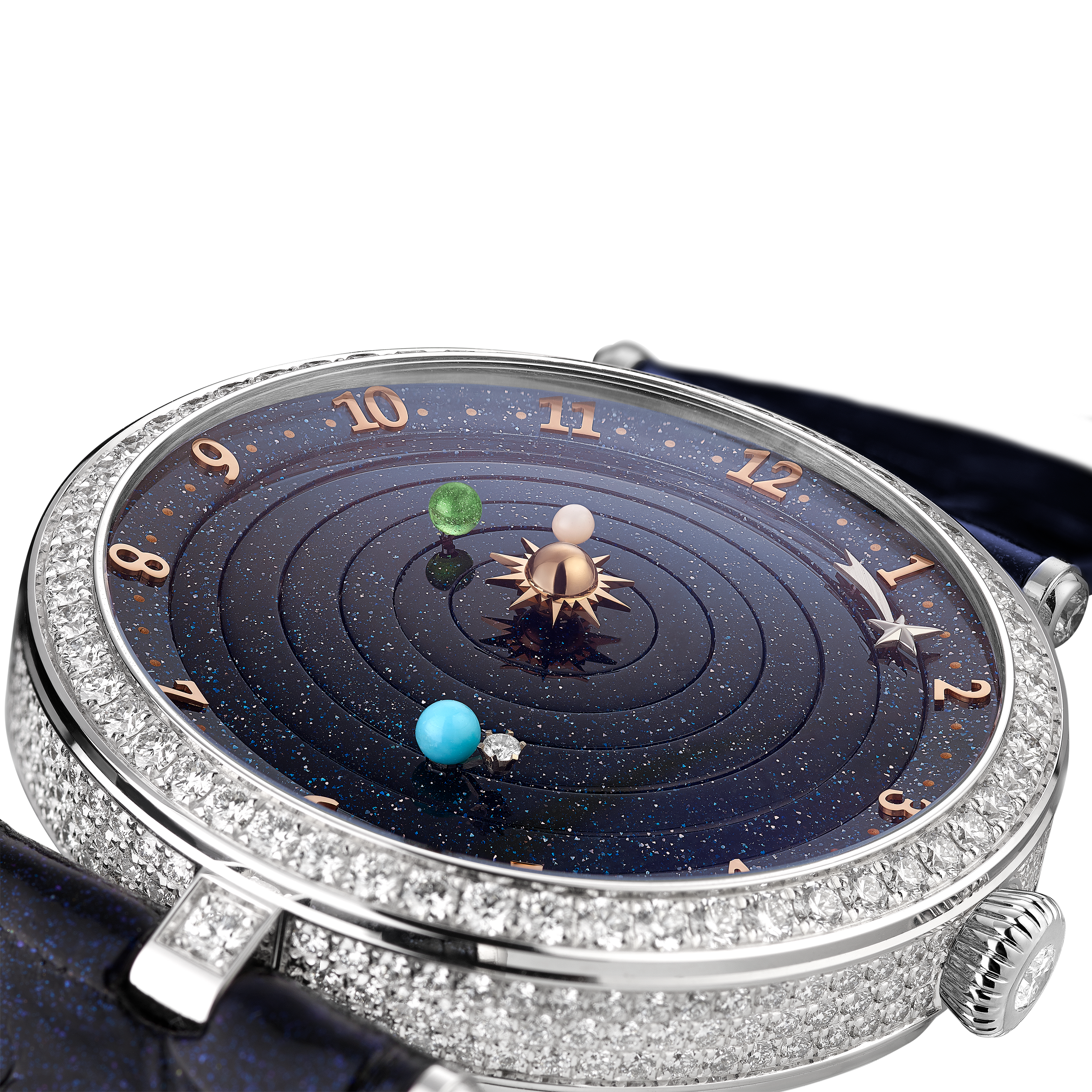 Reloj Lady Arpels Oro blanco 750/1000, Aventurina, Diamante, Nácar, Turquesa - Van Cleef & Arpels