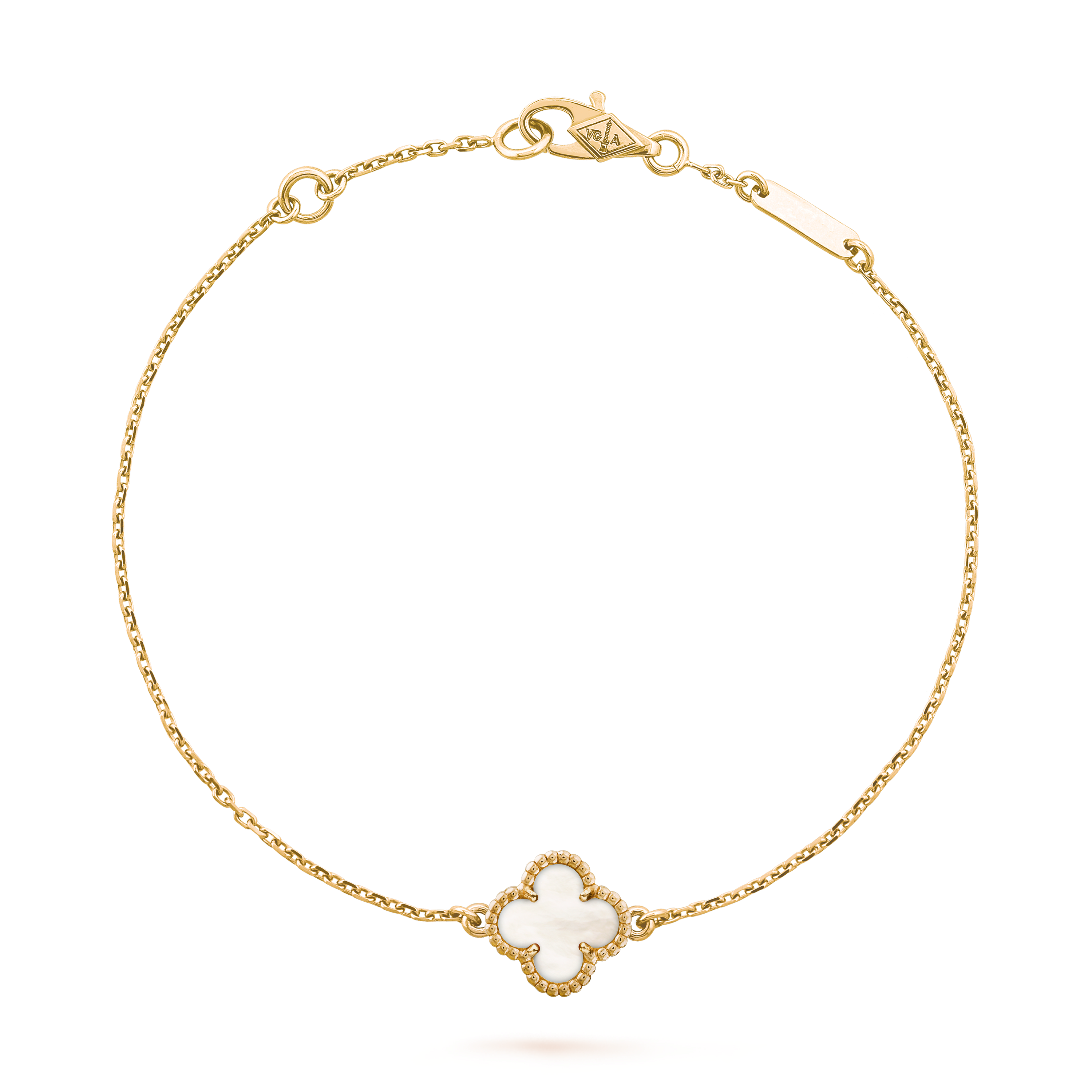 Sweet Alhambra bracelet 18K yellow gold, Mother-of-pearl - Van Cleef &  Arpels