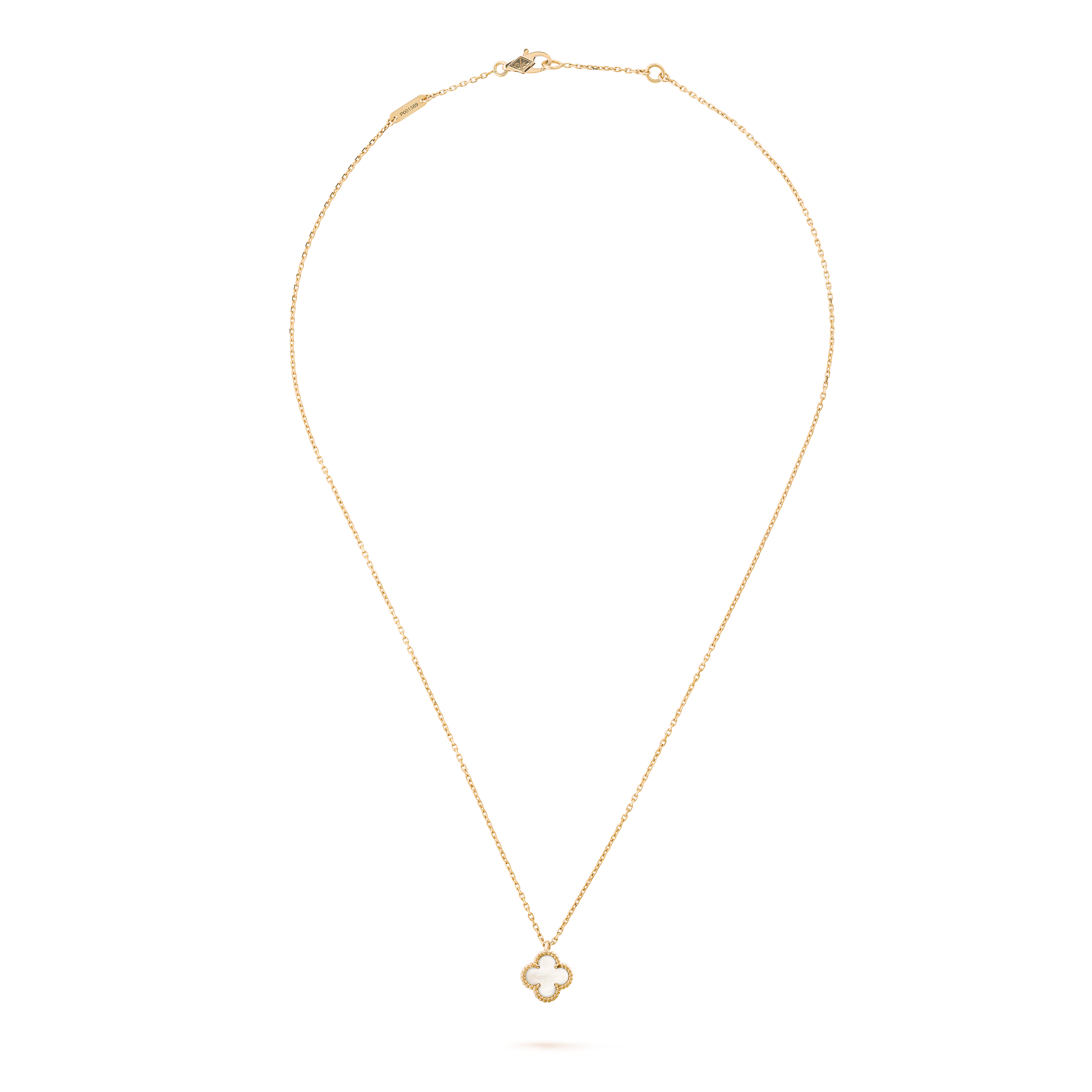 Color Blossom Necklace, Yellow Gold, White Mother-Of-Pearl And