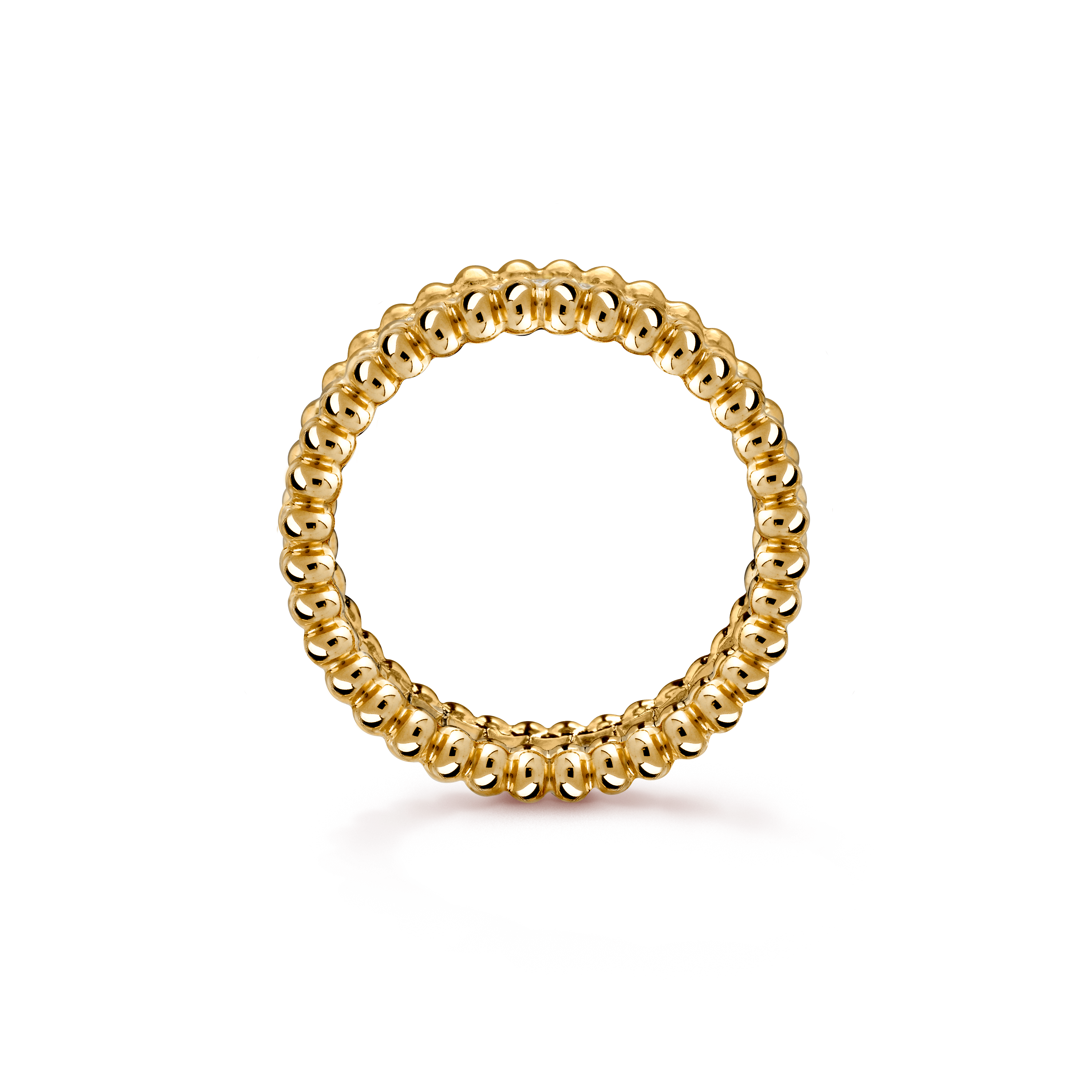 Bague Perlee diamants 1 rang Or jaune 750 1000 Diamant Van Cleef Arpels
