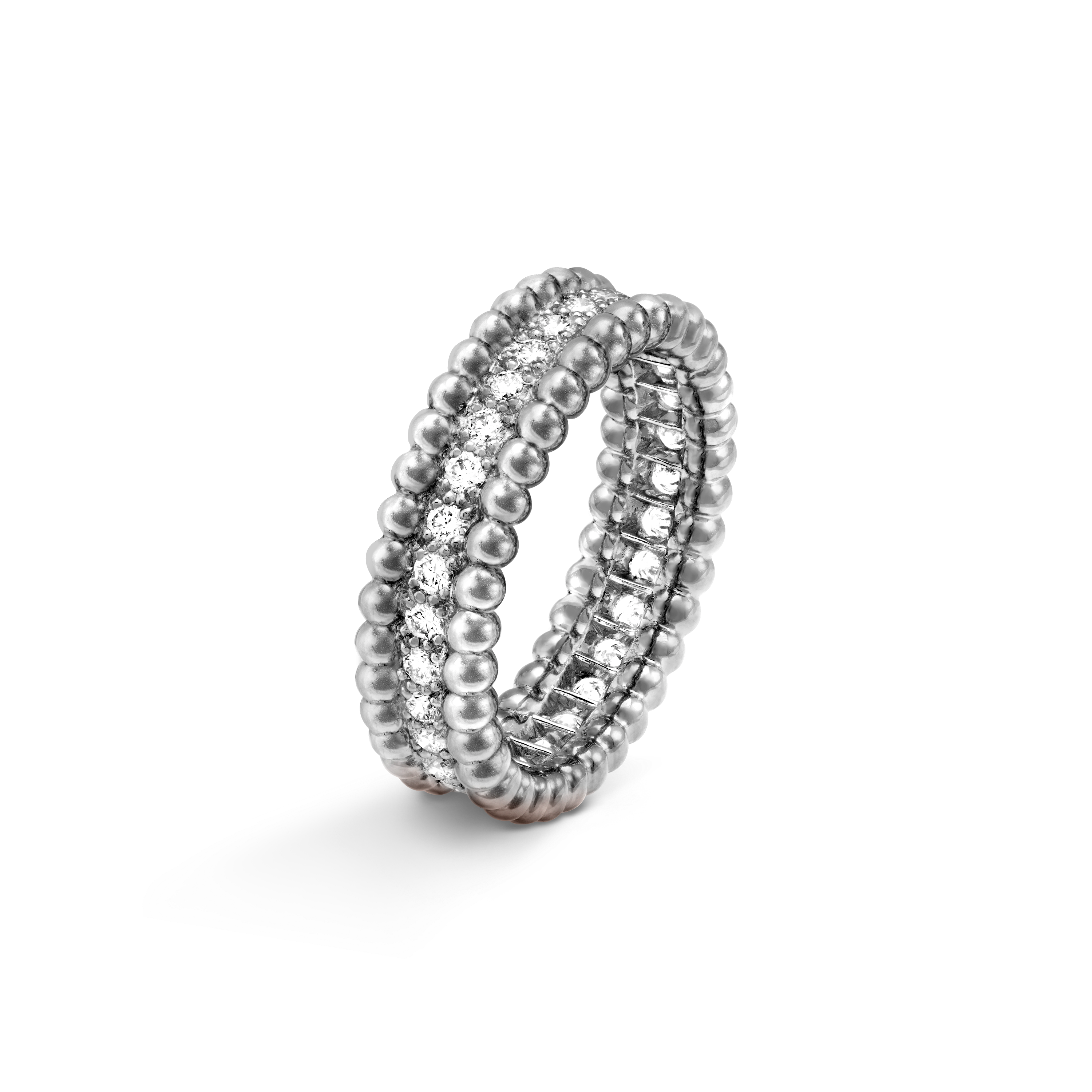 Perlée diamonds ring, 1 row