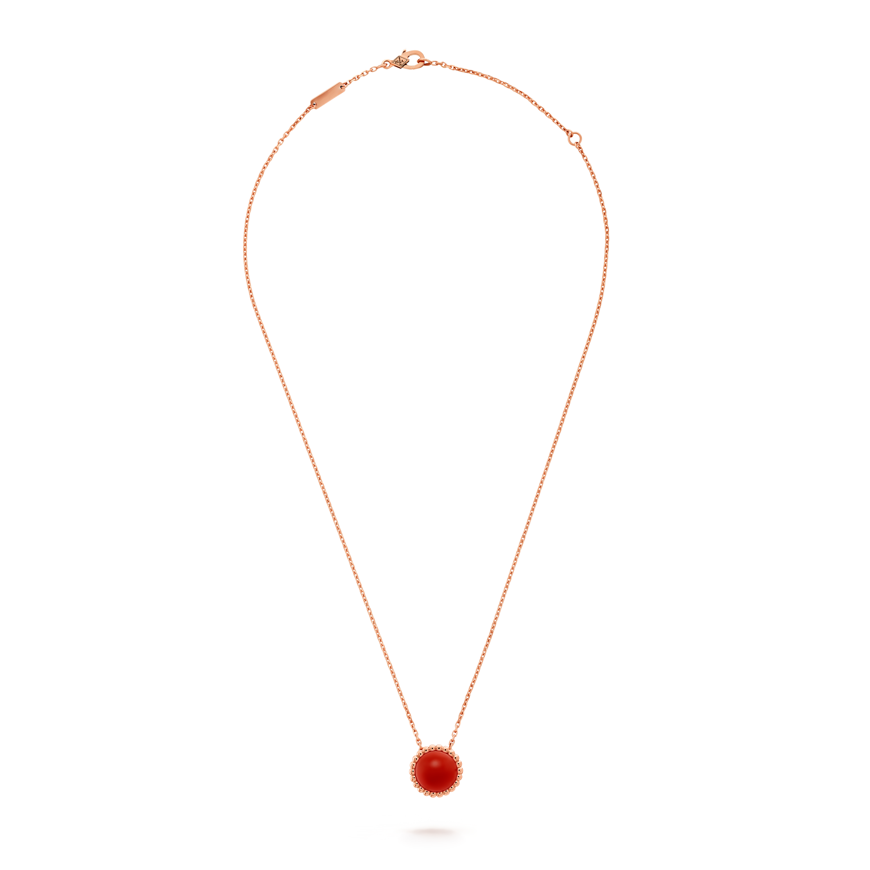 Perlée couleurs pendant Rose gold, Carnelian - Van Cleef & Arpels