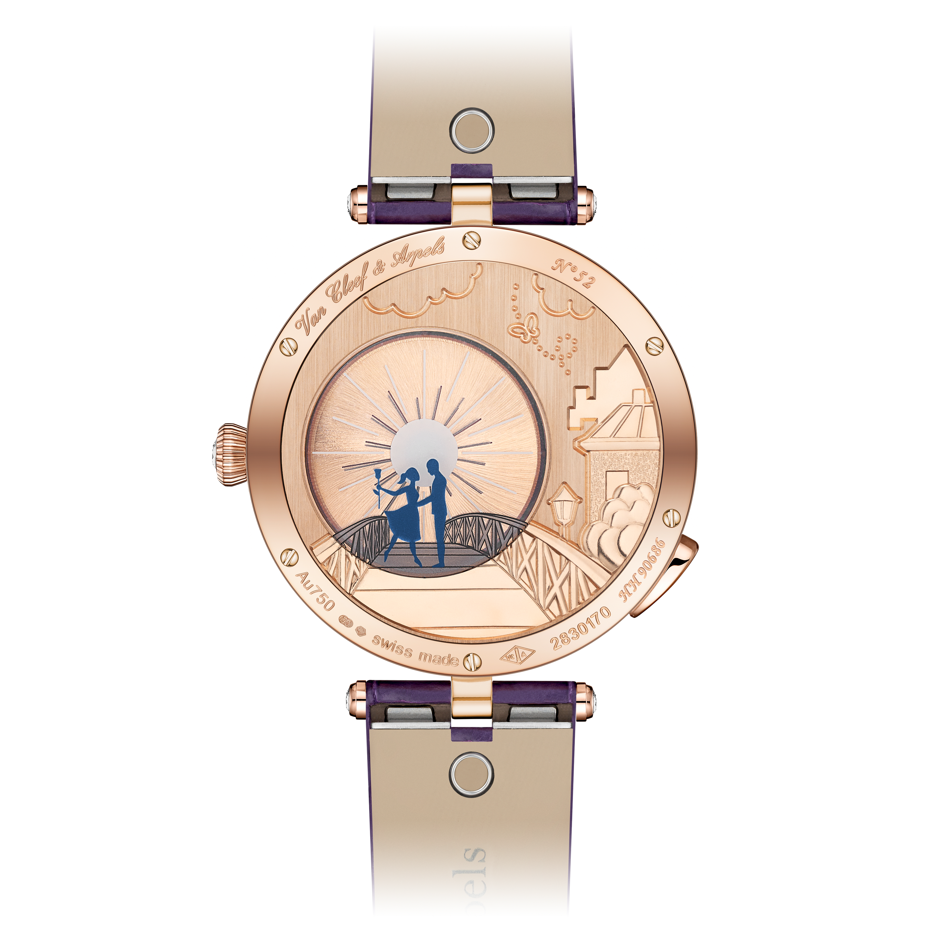 Lady Arpels Pont des Amoureux Jour watch 18K rose gold, Diamond - Van Cleef  & Arpels