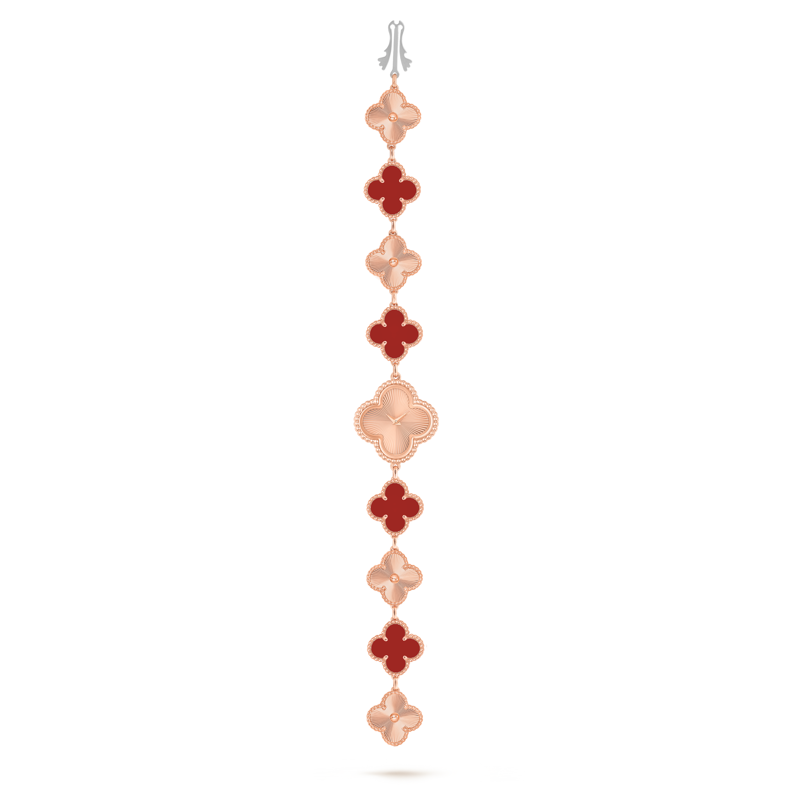 Magic Alhambra bracelet, 5 motifs 18K yellow gold, Mother-of