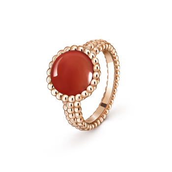【美品】Van Cleef & Arpelsペルレローズゴールドミディアムリング ペルレ スウィートクローバー ブレスレット、ミディアムモデル