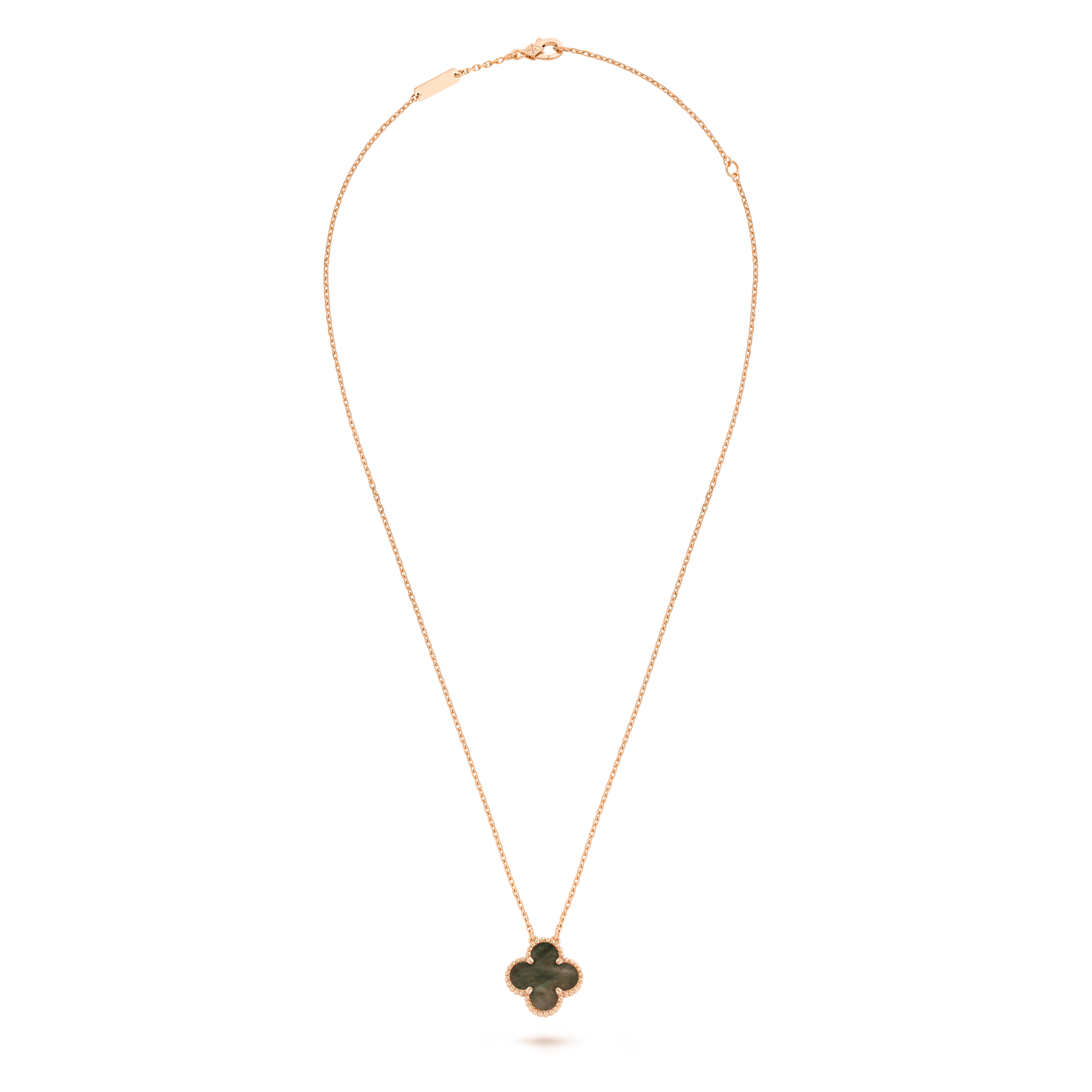 Magic Alhambra long necklace, 1 motif 18K rose gold, Mother-of-pearl - Van  Cleef & Arpels