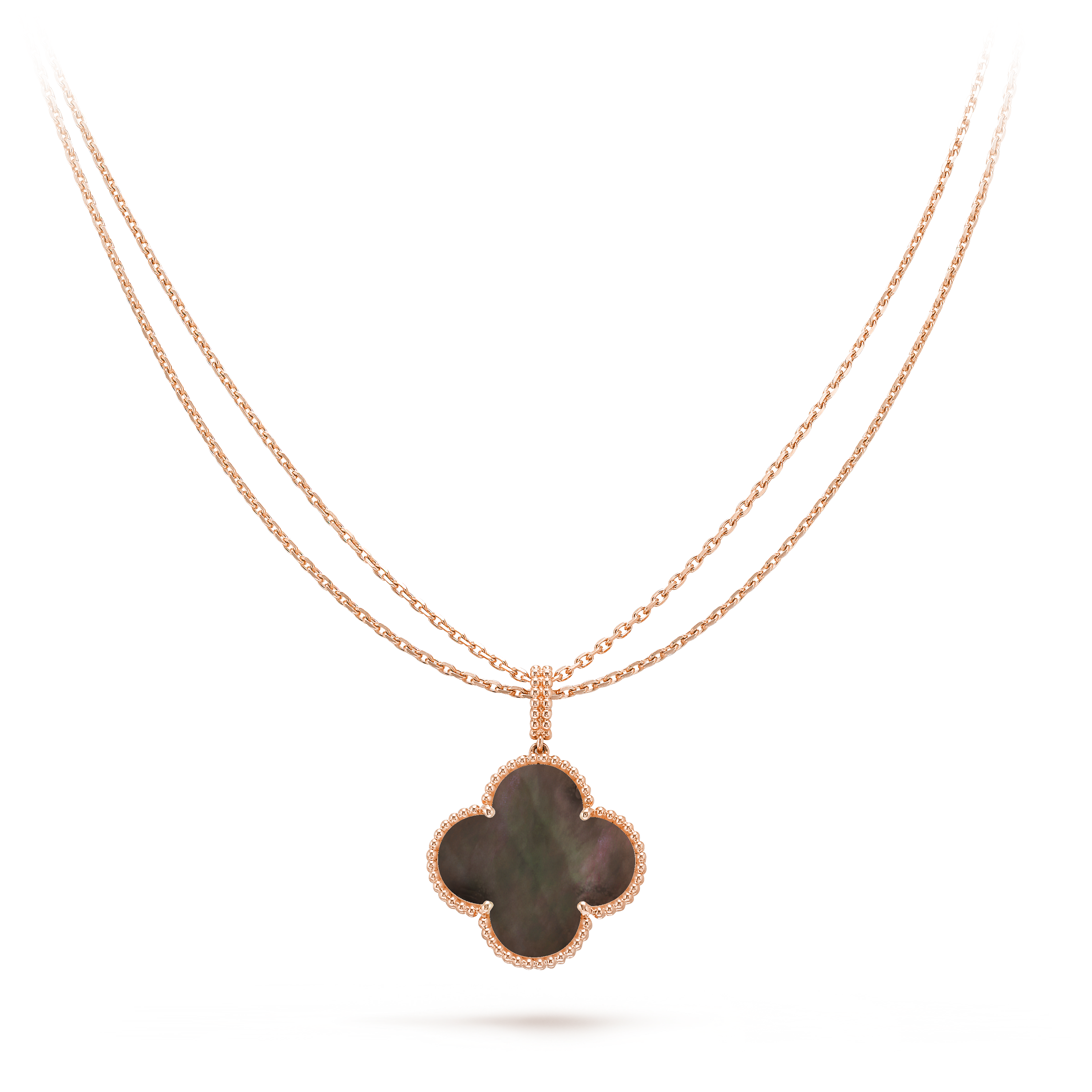 Designer Cleef Clover Hearts Necklace For Women 18k Rose Gold