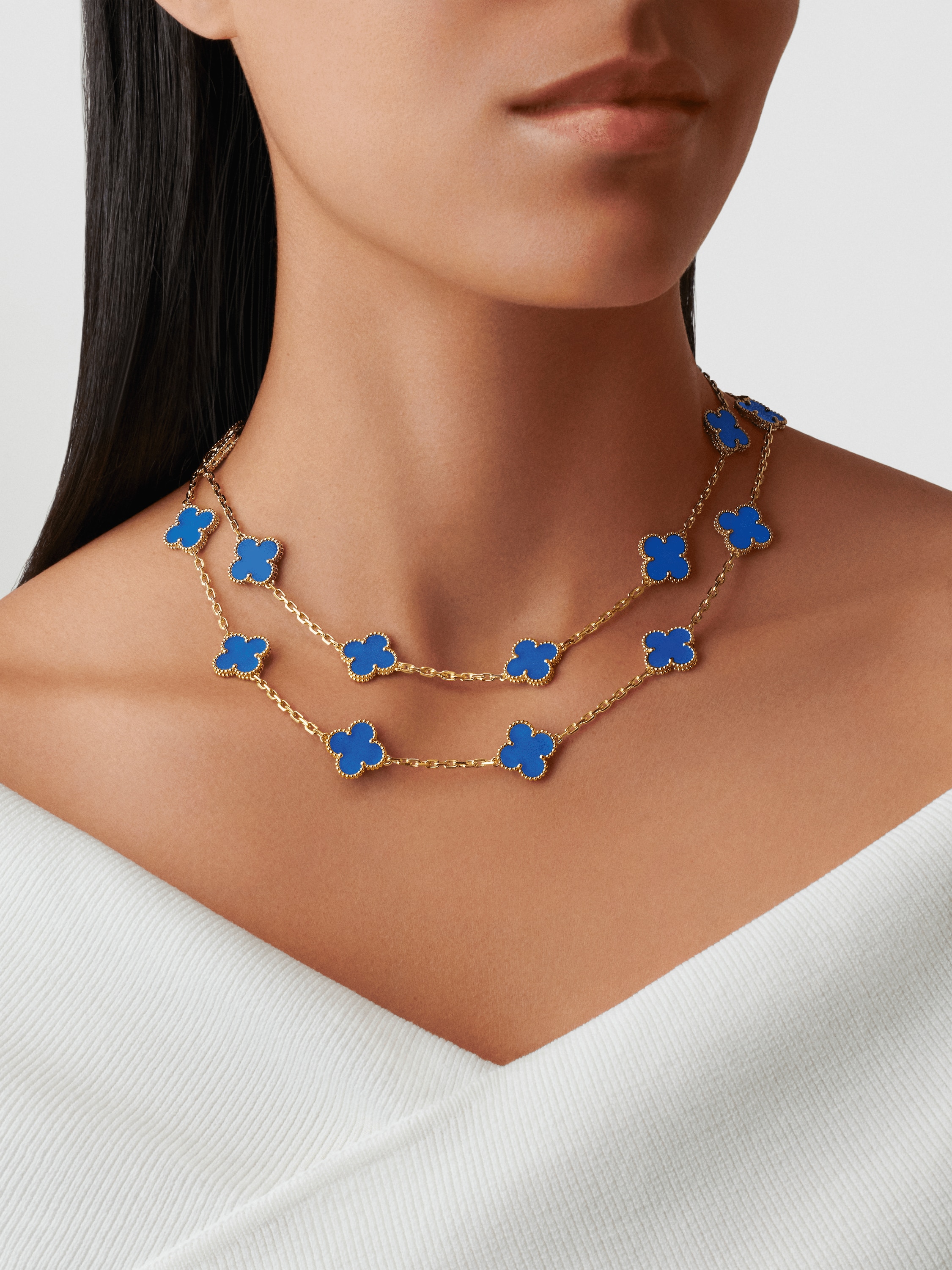 van cleef blue agate necklace