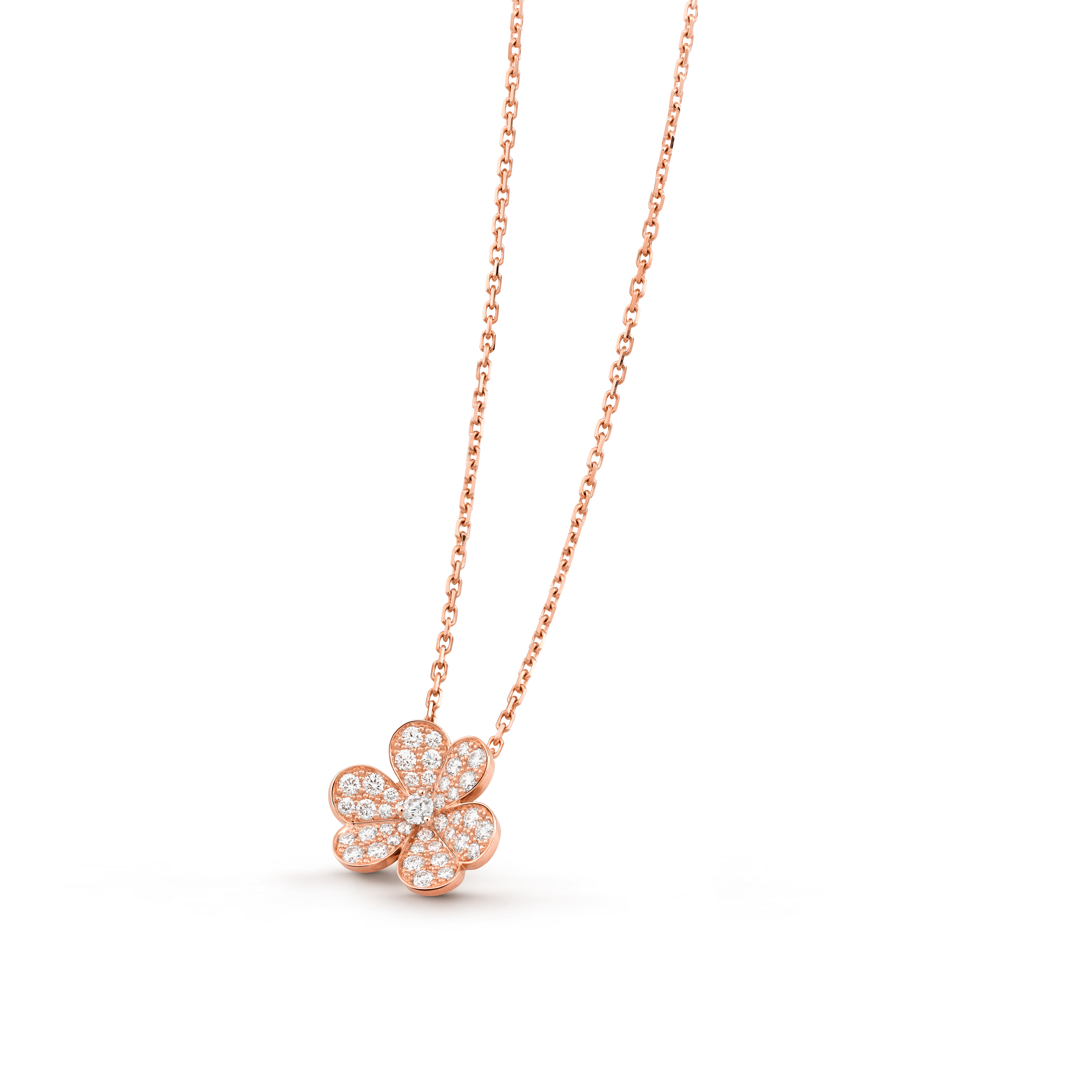 Frivole pendant, small model 18K rose gold, Diamond - Van Cleef & Arpels