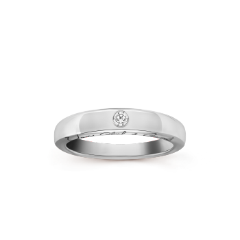 New York wedding band, Diamond:1 stone, 0.04 carat, THREE_FOURTH, Jewelry Ring