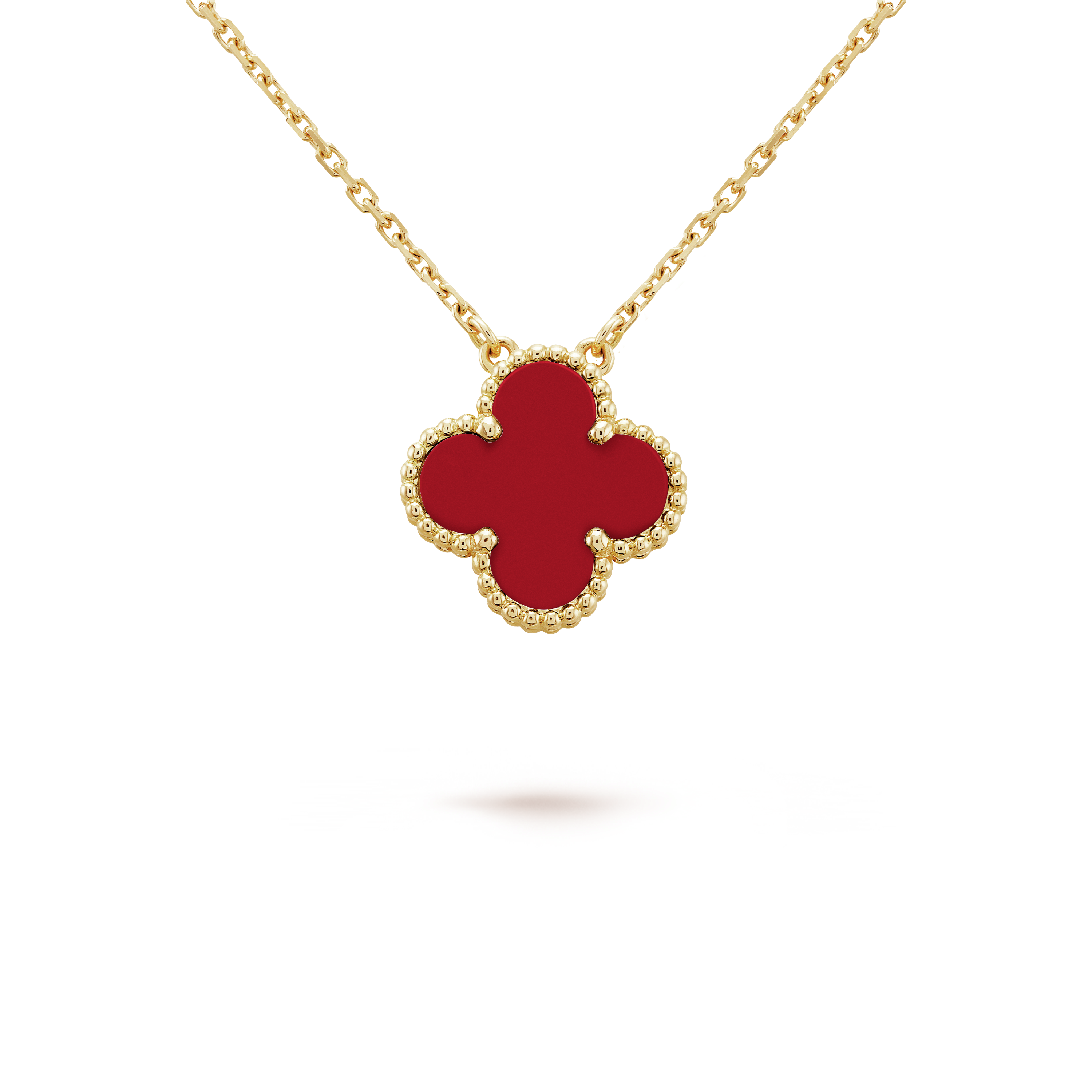 abstract Keuze klinker Vintage Alhambra pendant Yellow gold, Carnelian- Van Cleef & Arpels