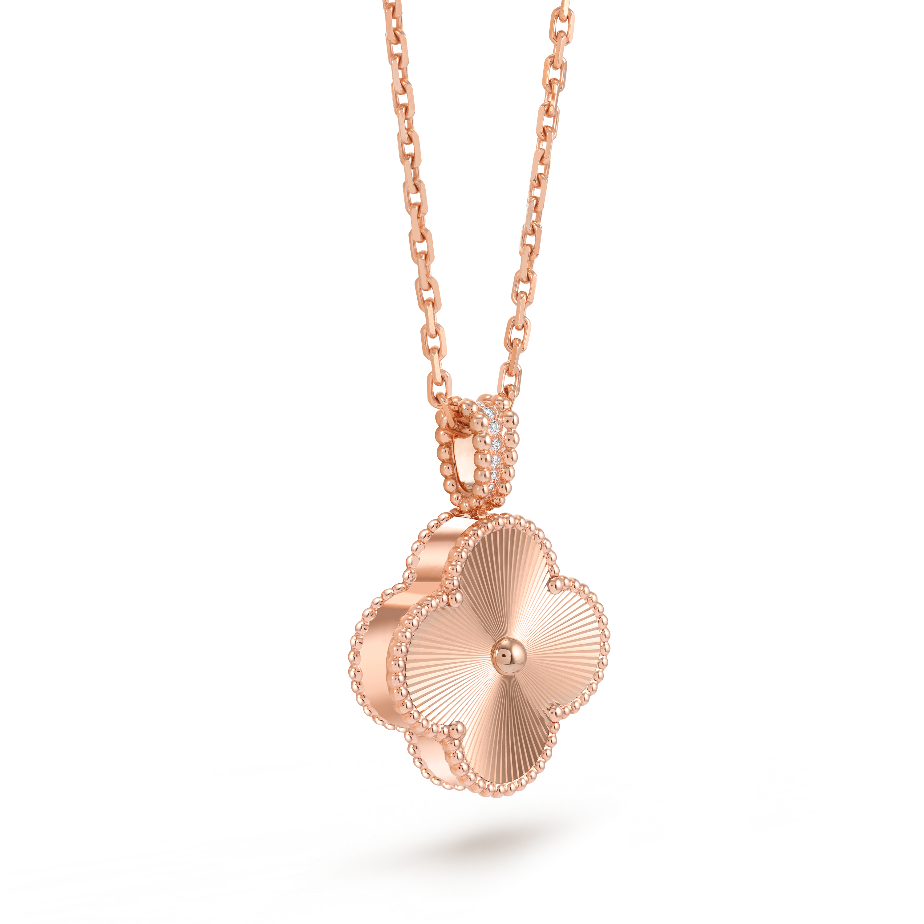 Fleurette pendant 18K rose gold, Diamond - Van Cleef & Arpels