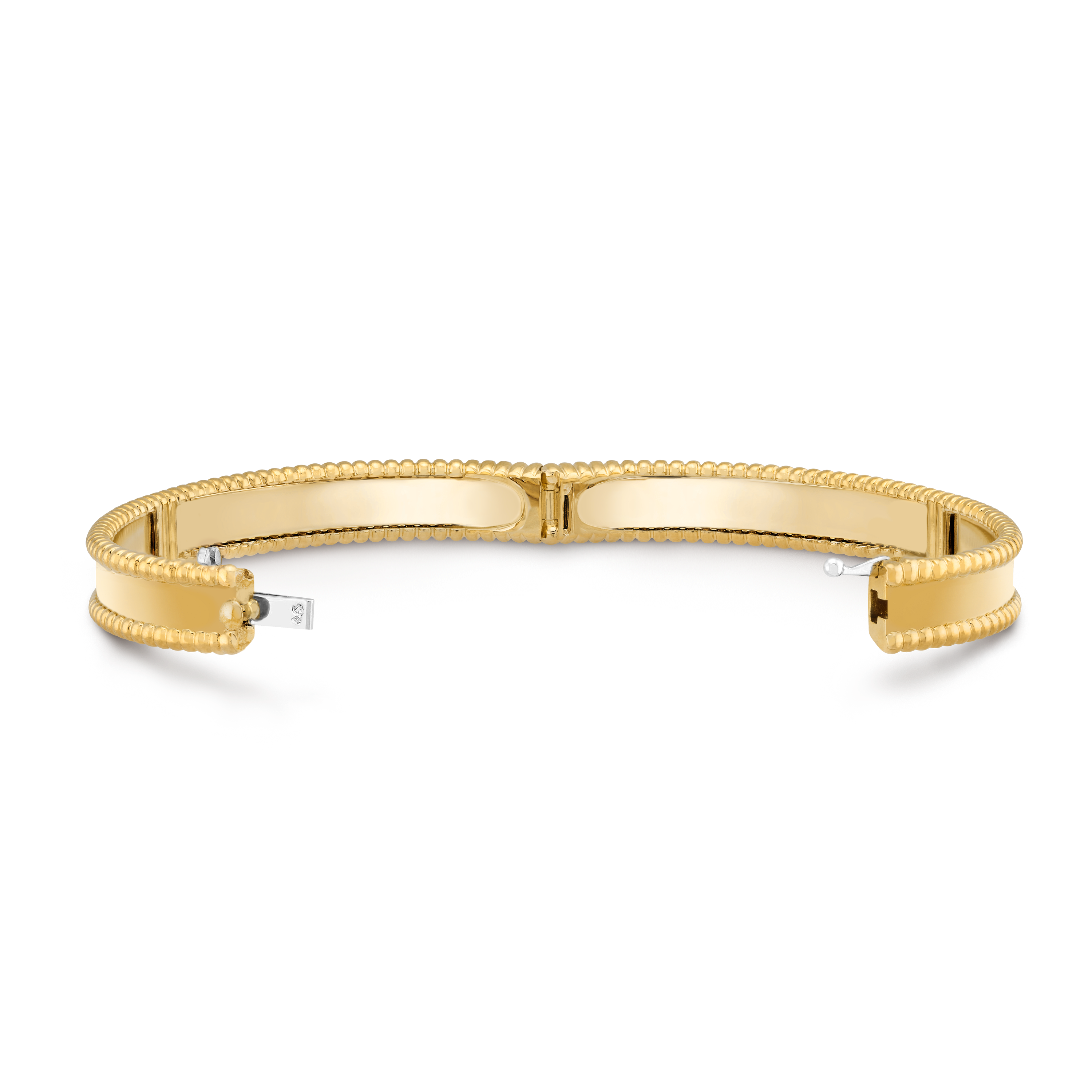 Authentic! Van Cleef & Arpels Perlee 18k Yellow Gold Medium Size Bangle  Bracelet