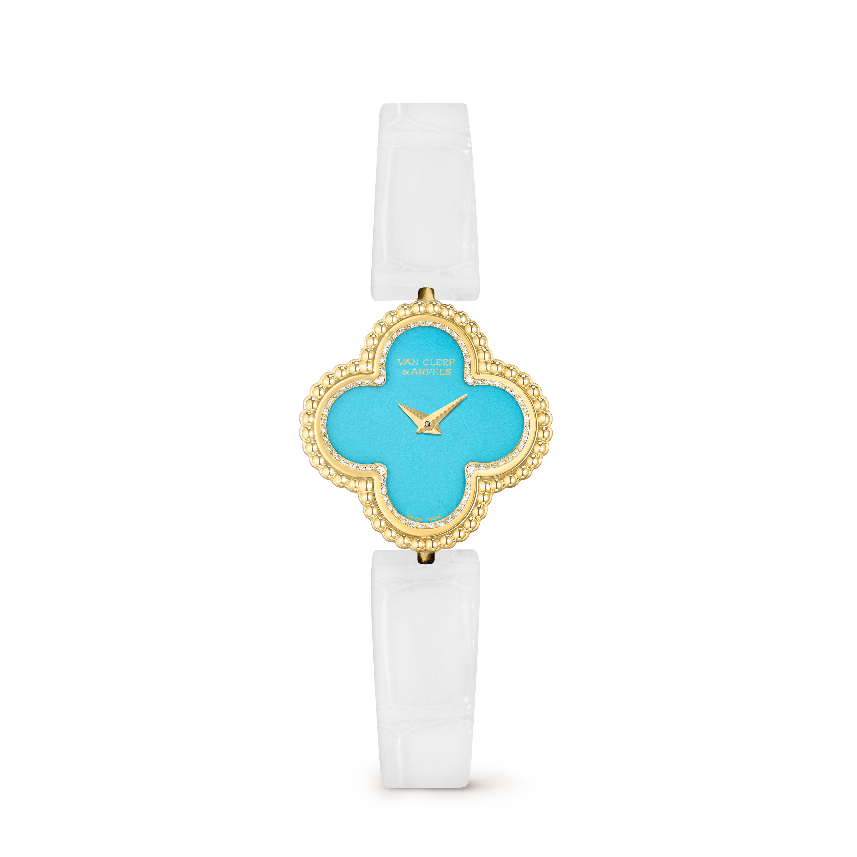 Beperken maat Machu Picchu Sweet Alhambra watch 18K yellow gold, Diamond, Turquoise - Van Cleef &  Arpels